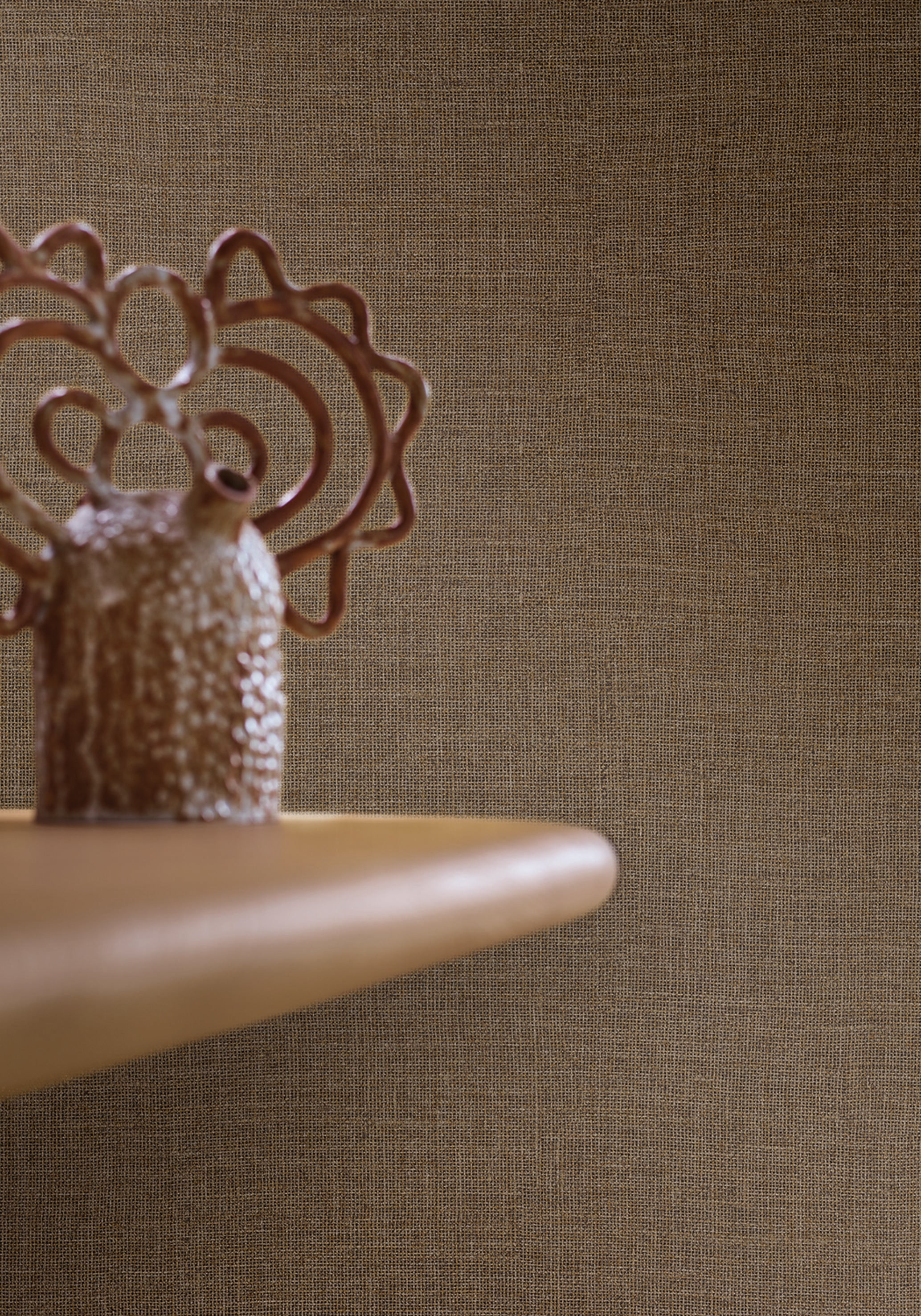 Structural wallpaper imitating canvas LIENZO - KAKI military green