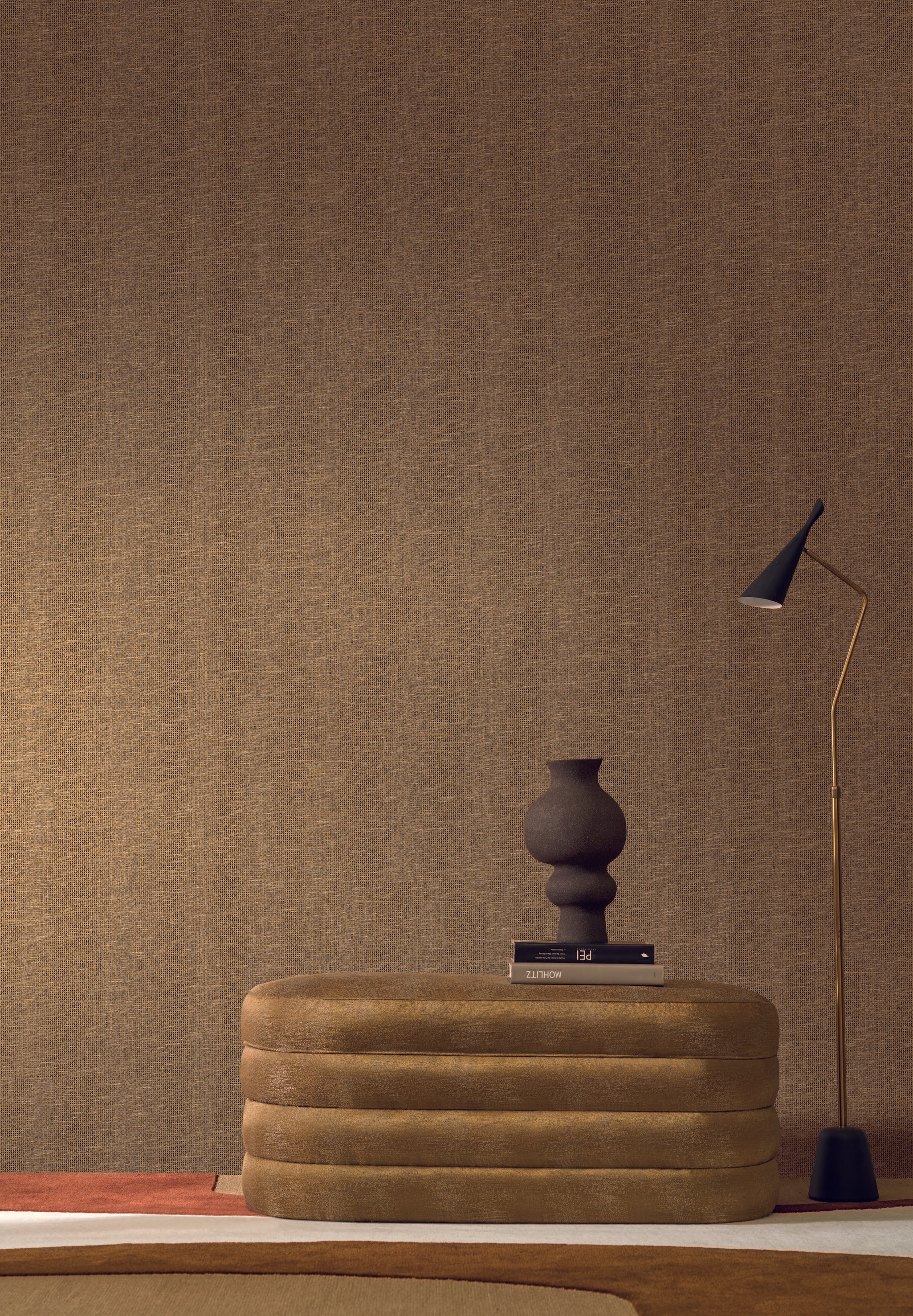 Tapeta se strukturou napodobující rafií VANNORA - GALET béžová