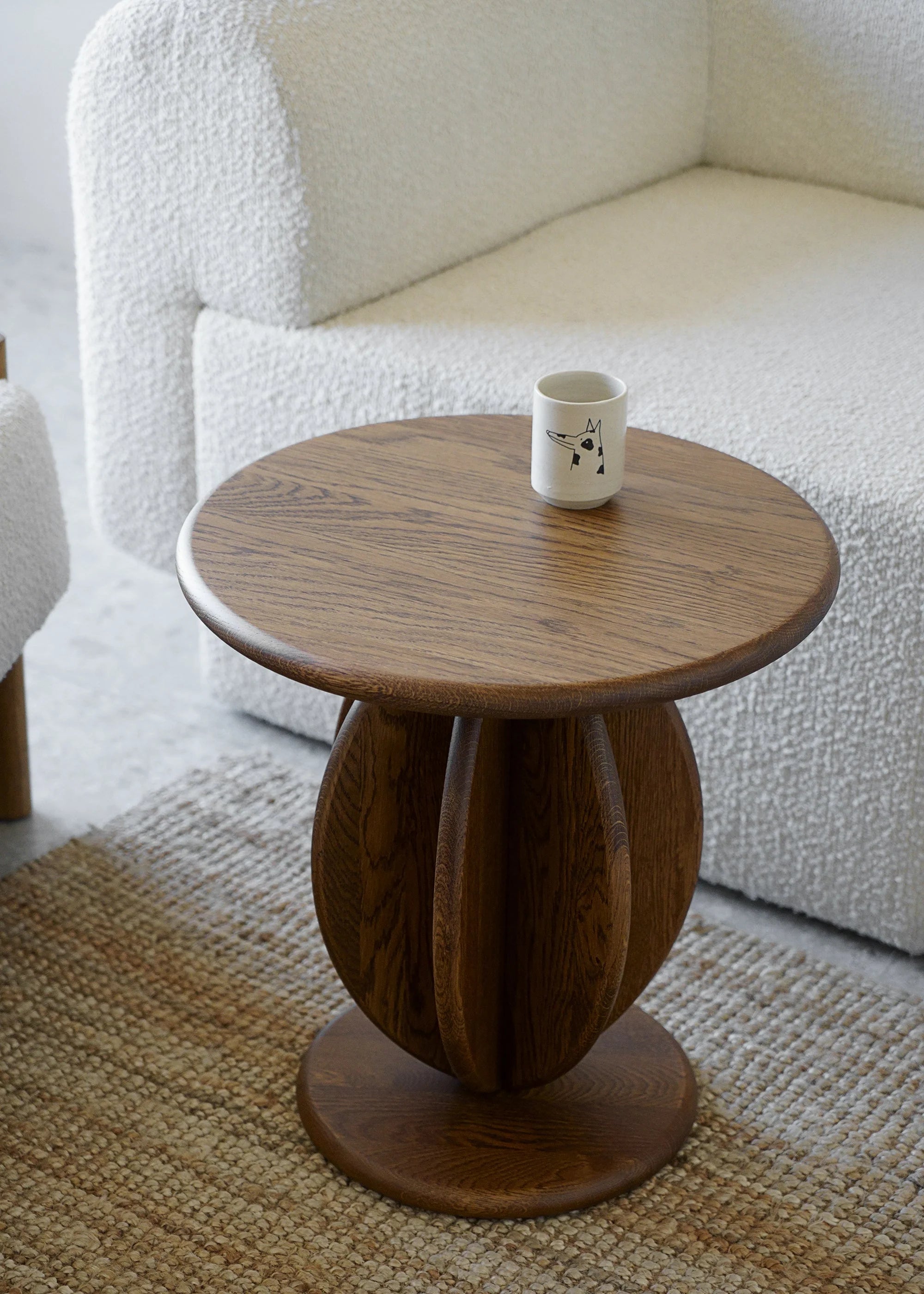 CITRUS Side Table Burgundy Ash Wood