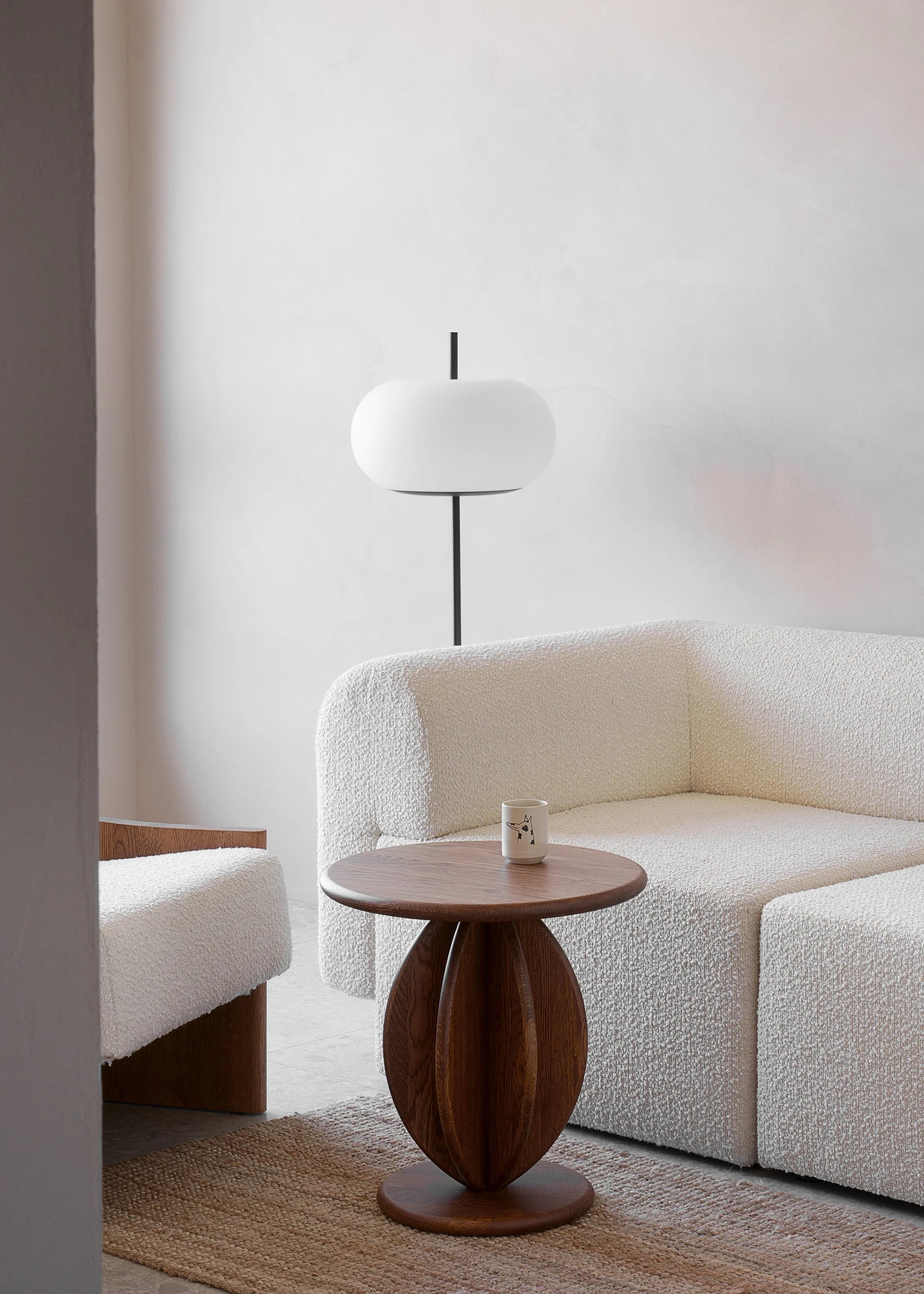 CITRUS Side Table Burgundy Ash Wood