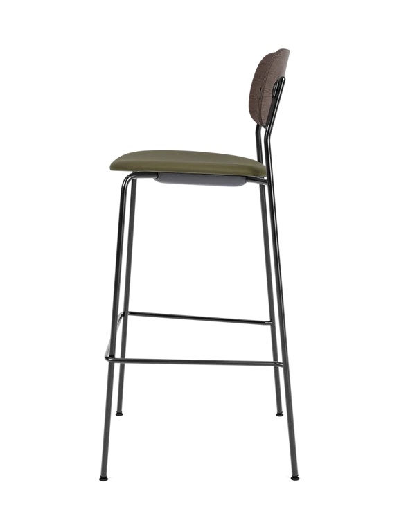 Hoker CO tmavý dubový dýhovaný s čalouněným zeleným sedákem