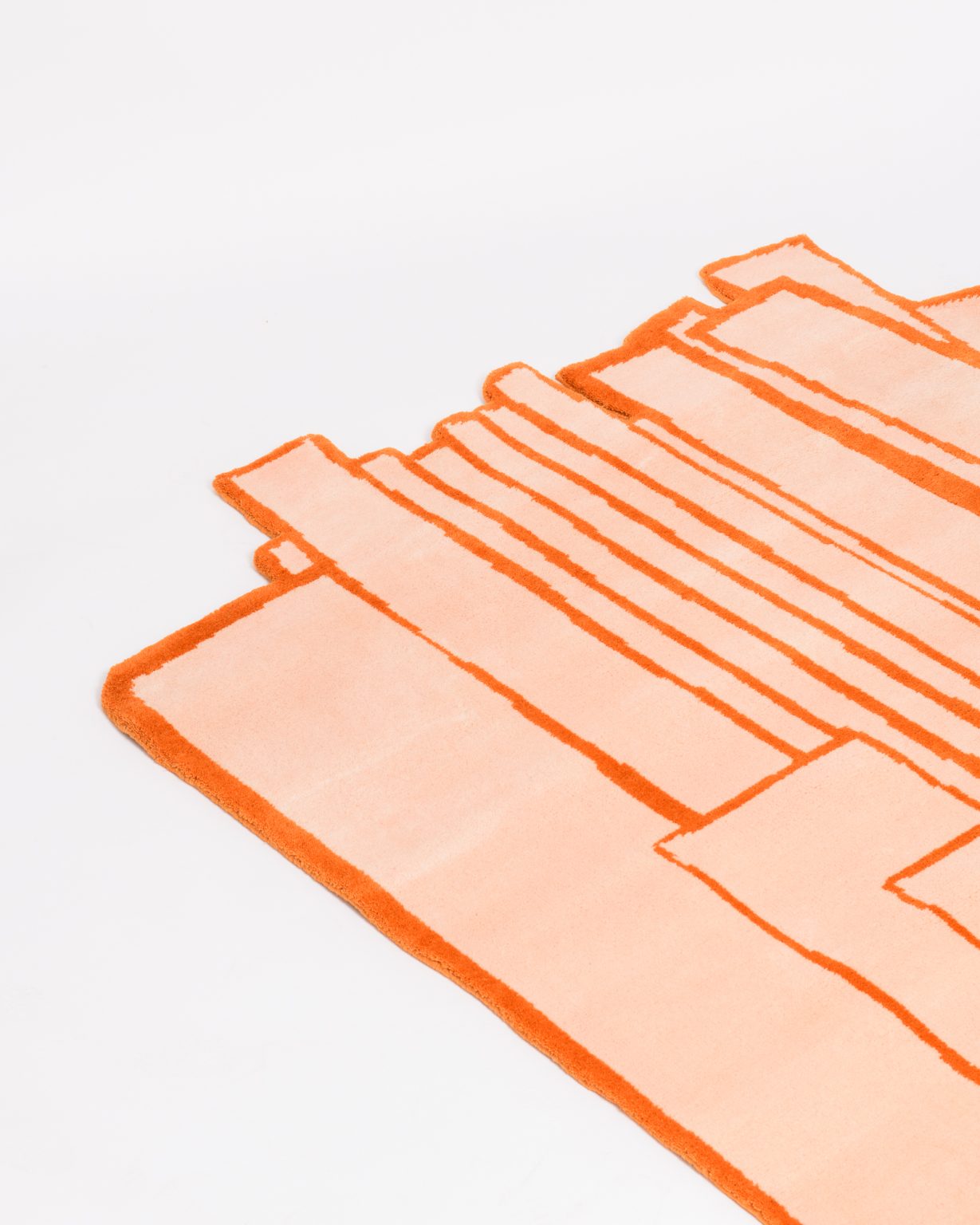 Asymmetrical Decorative Rug CONTOUR Orange