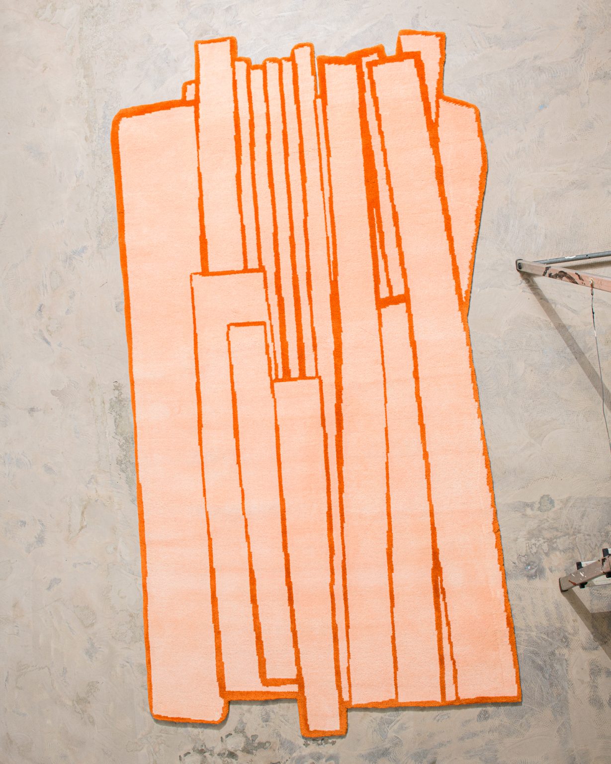 Asymmetrical Decorative Rug CONTOUR Orange