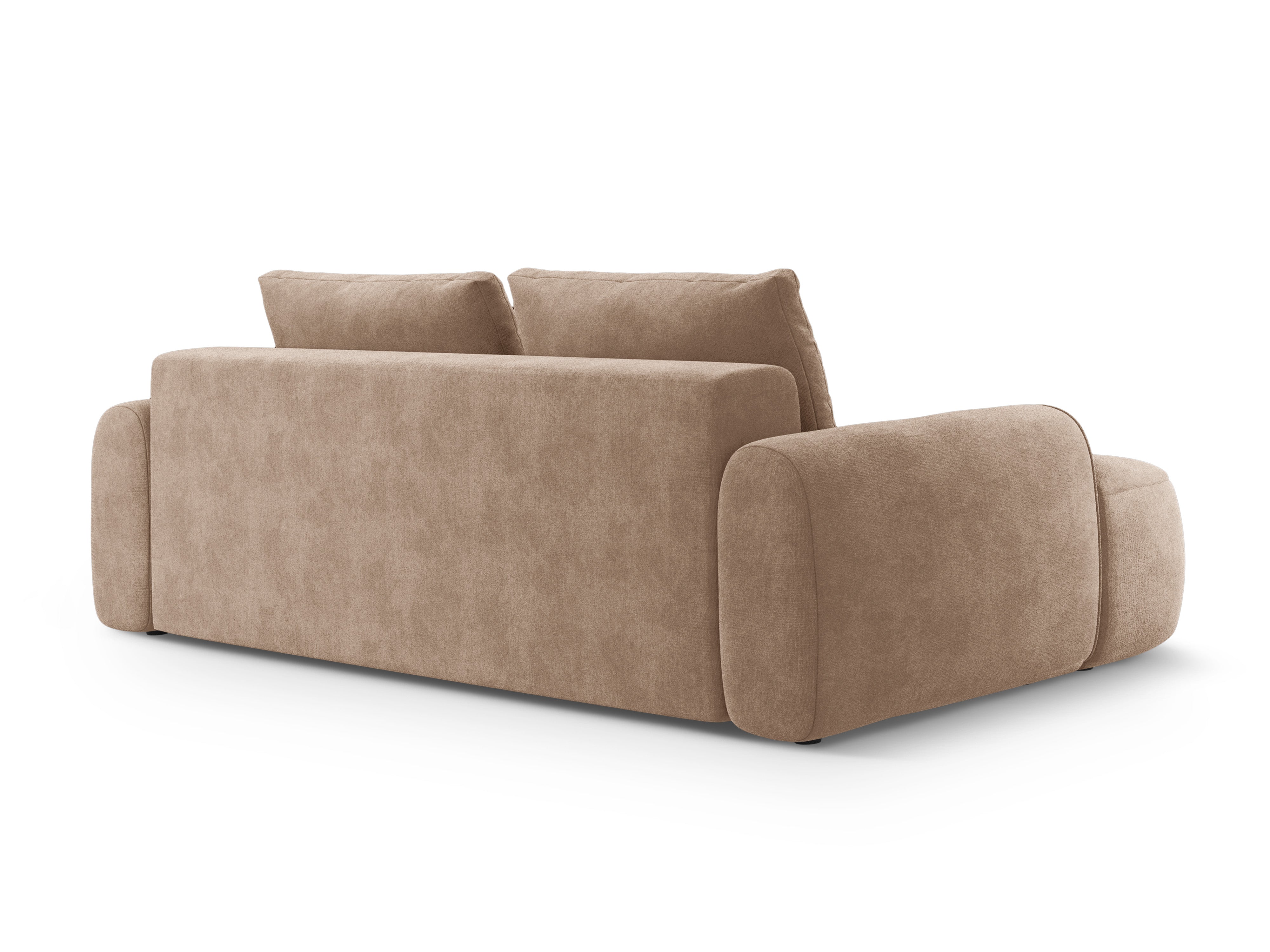 Velvet sofa with sleeping function for 4 people LINZ dark beige