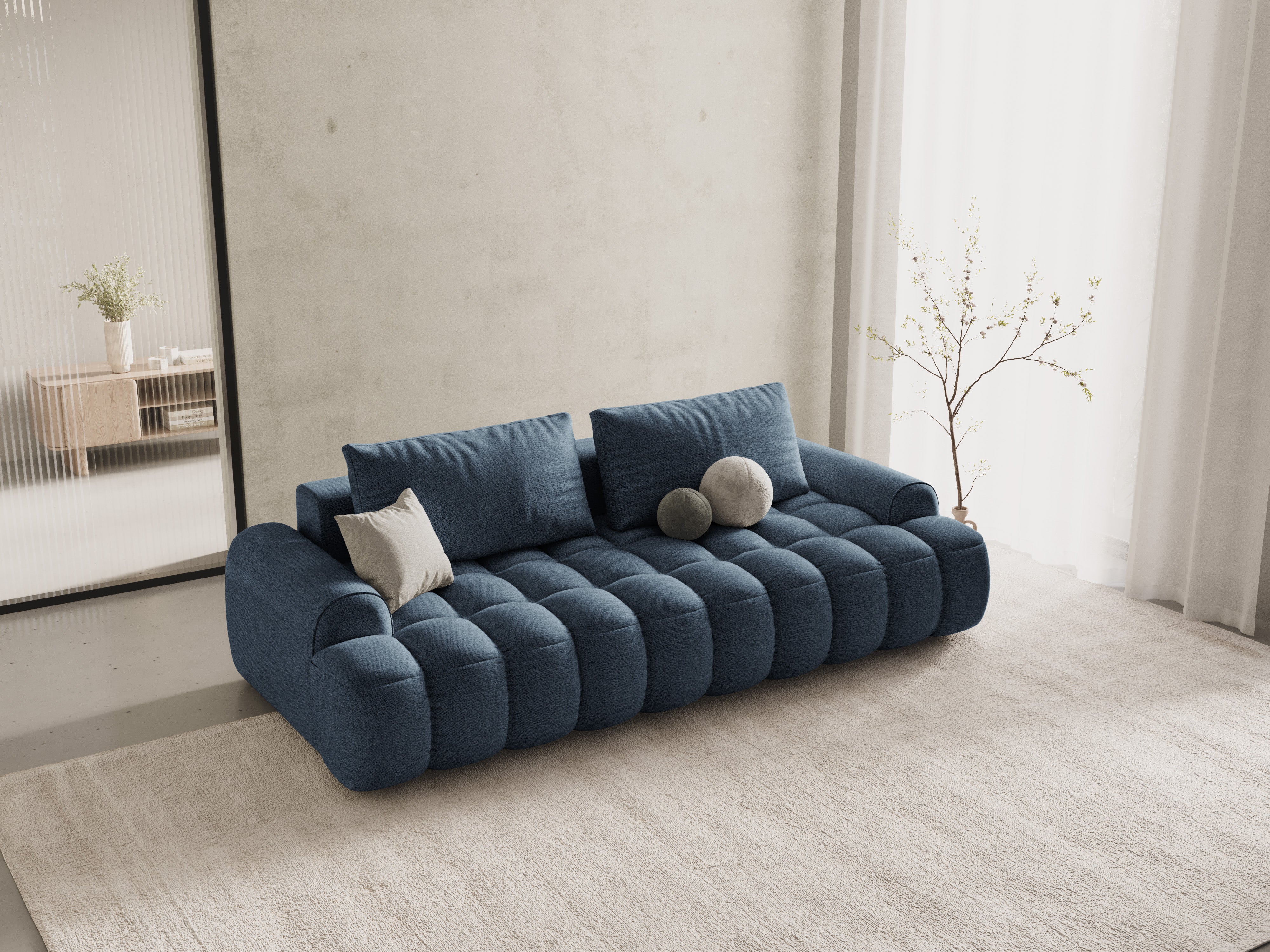 Sofa with sleeping function for 4 people LINZ blue