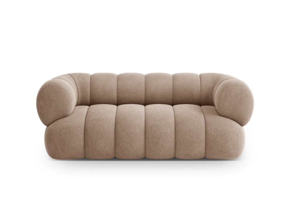 2-seater velvet sofa KOGE dark beige