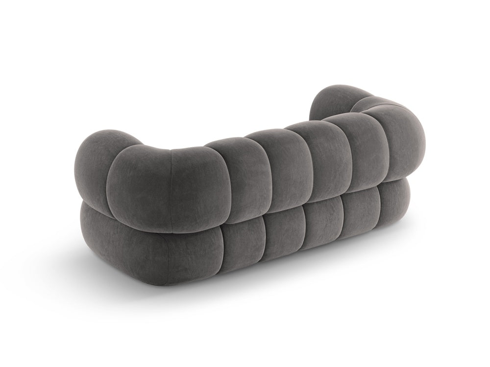 Sofa pro 2 osoby sametová KOGE tmavě šedá