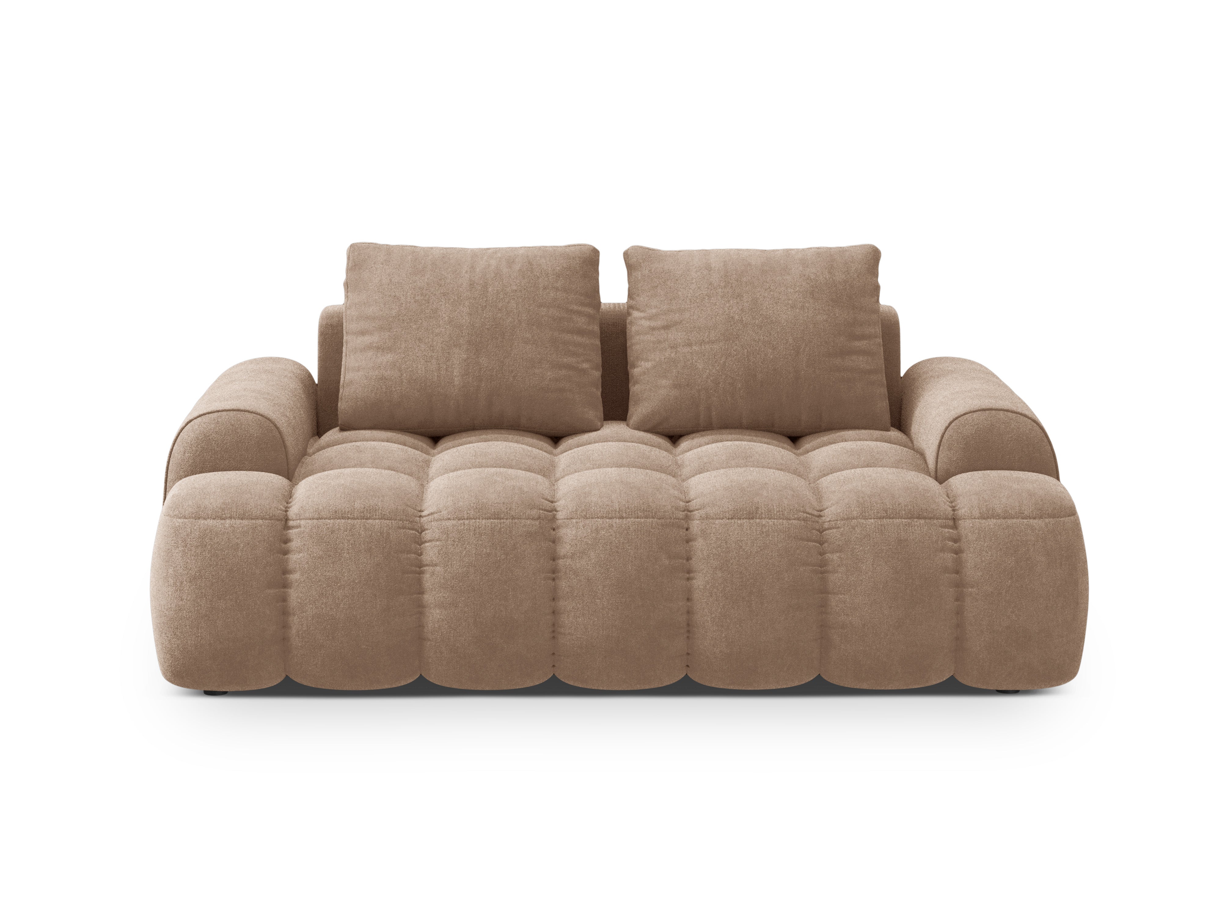 Velvet 2-Seater Sofa LINZ Dark Beige