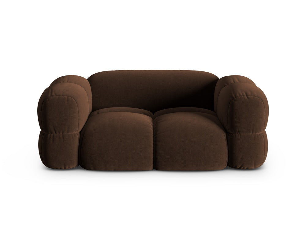 LORETTO chocolate velvet 2-seater sofa
