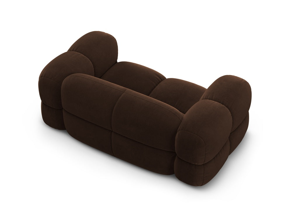 LORETTO chocolate velvet 2-seater sofa