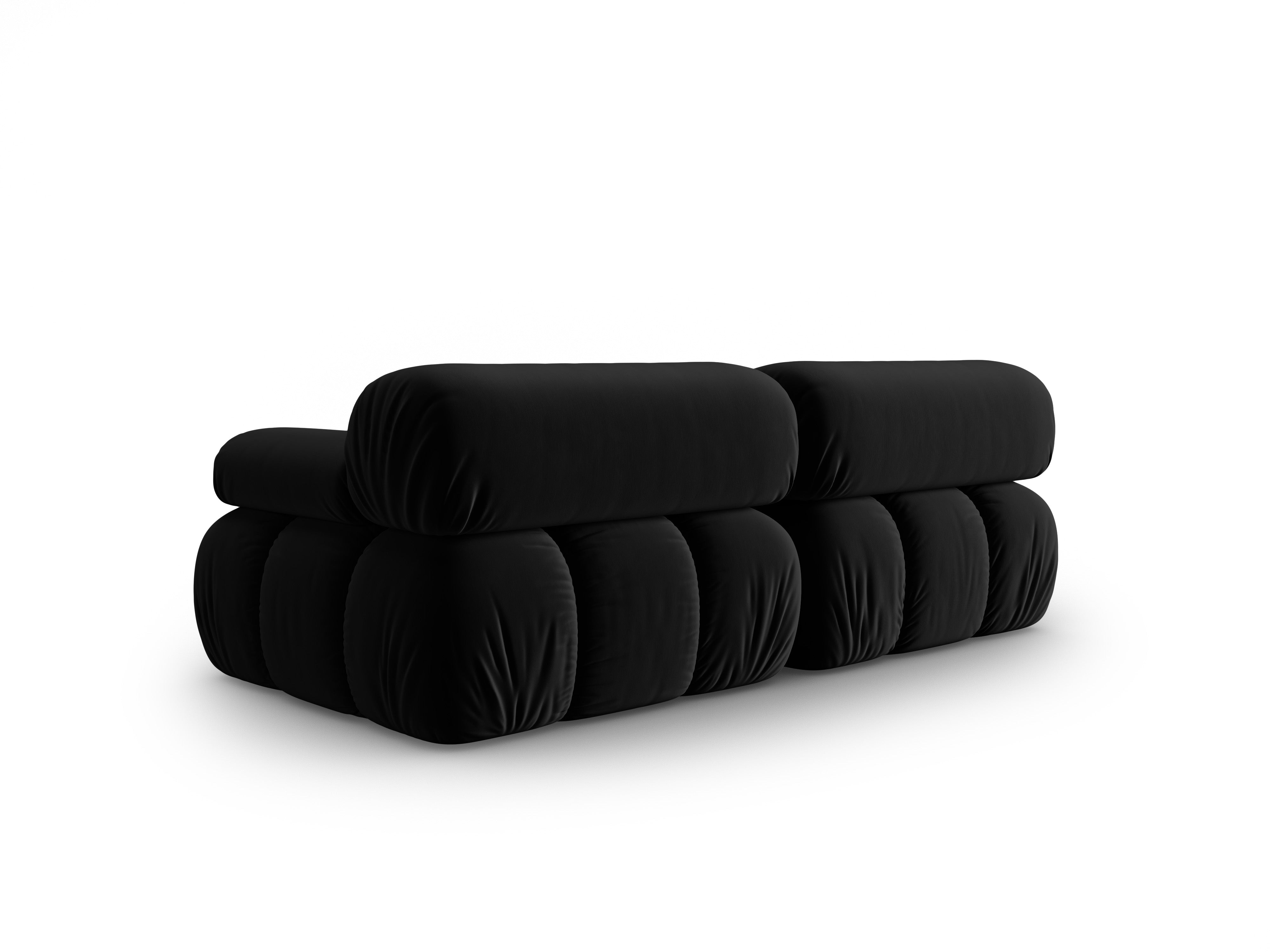 Sofa sametová 2-osobová CORTINA černá