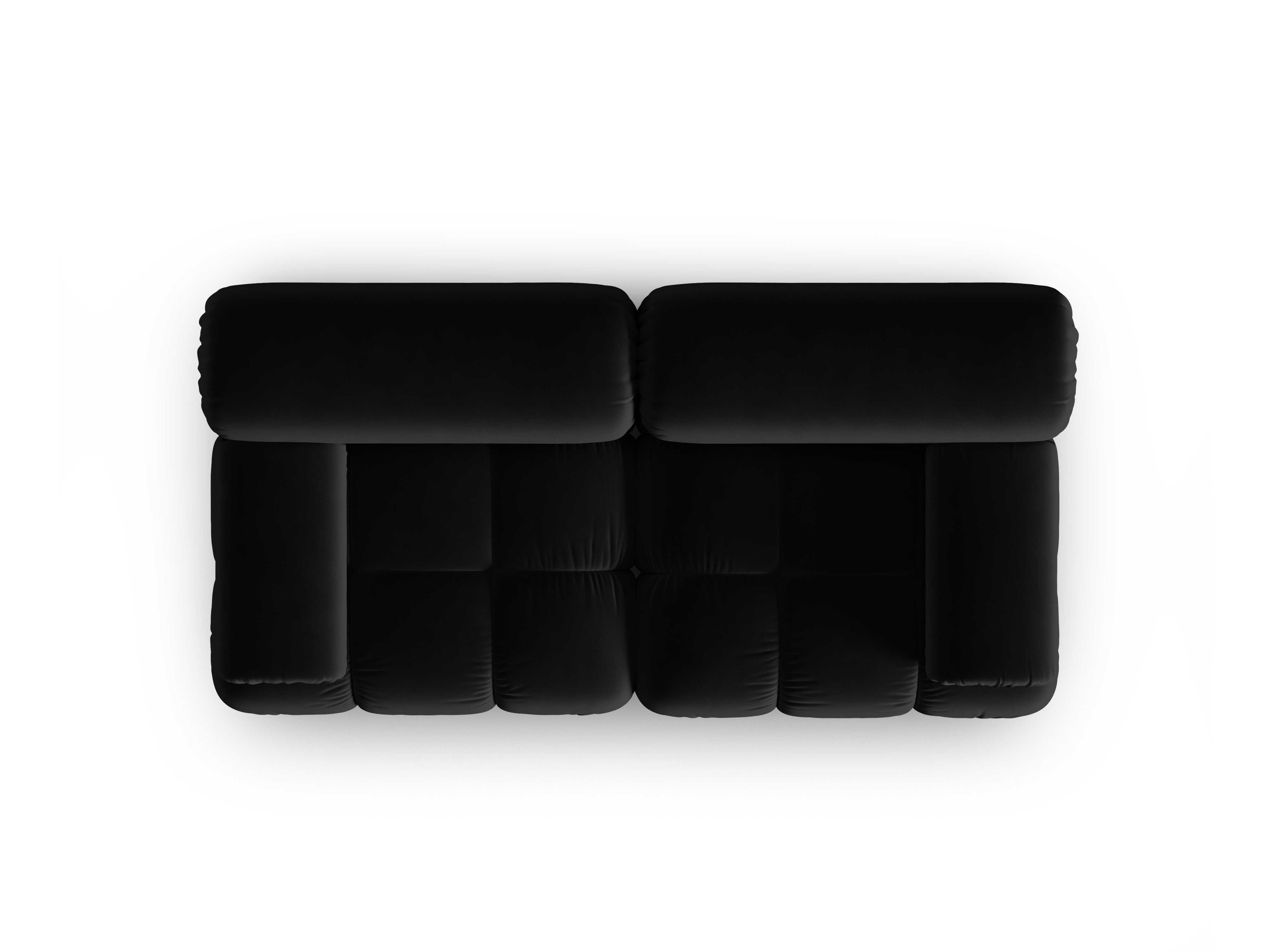 Sofa sametová 2-osobová CORTINA černá