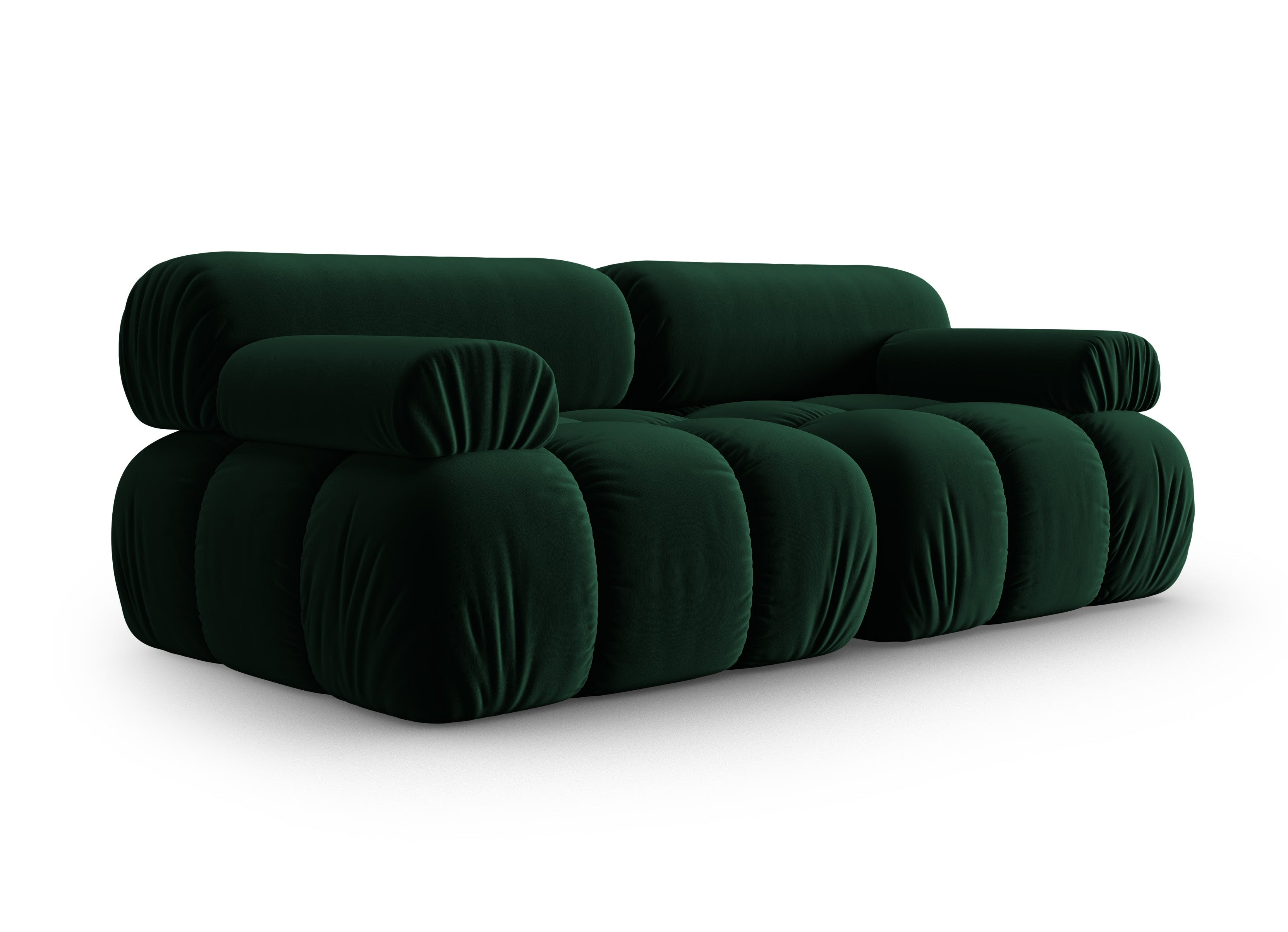 Sofa sametová 2-osobová CORTINA lahvově zelená