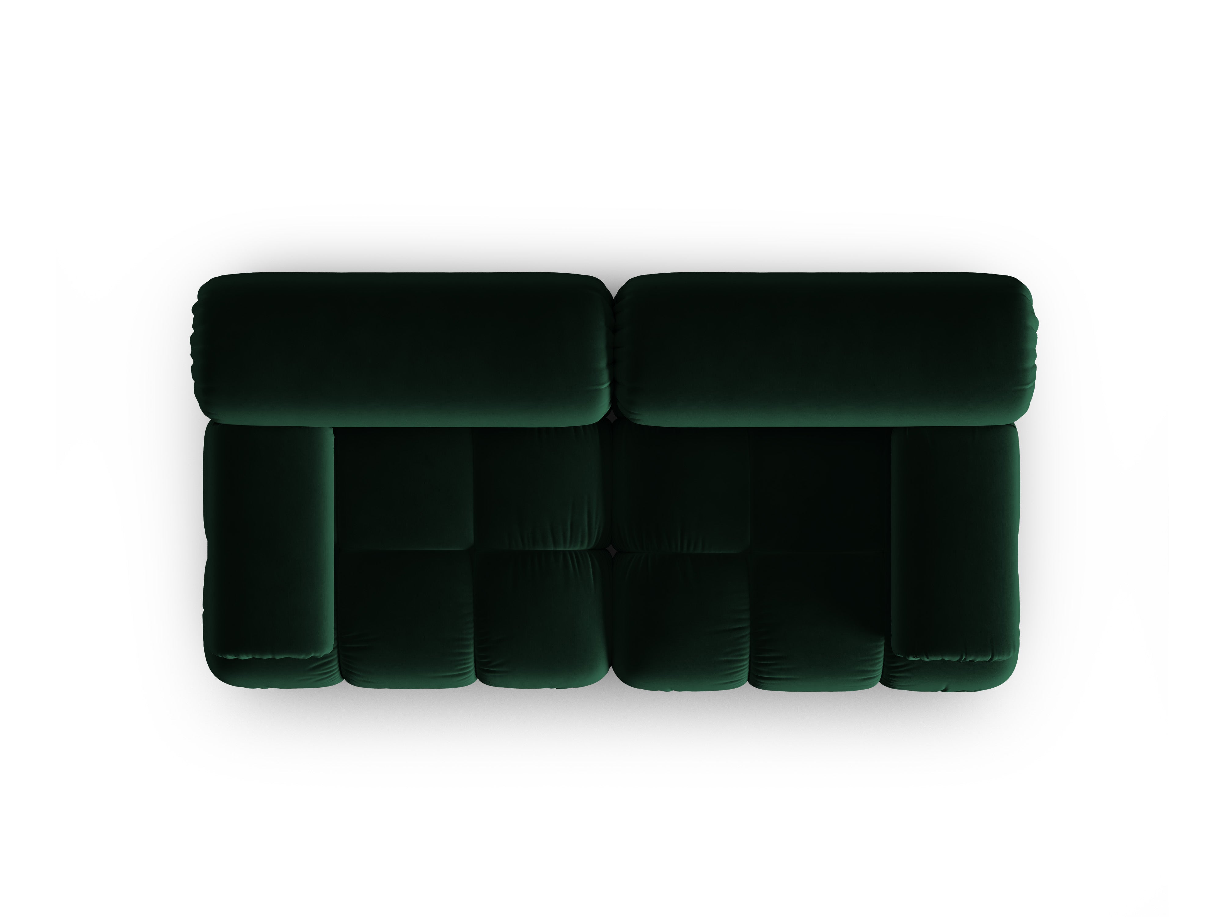 Sofa sametová 2-osobová CORTINA lahvově zelená