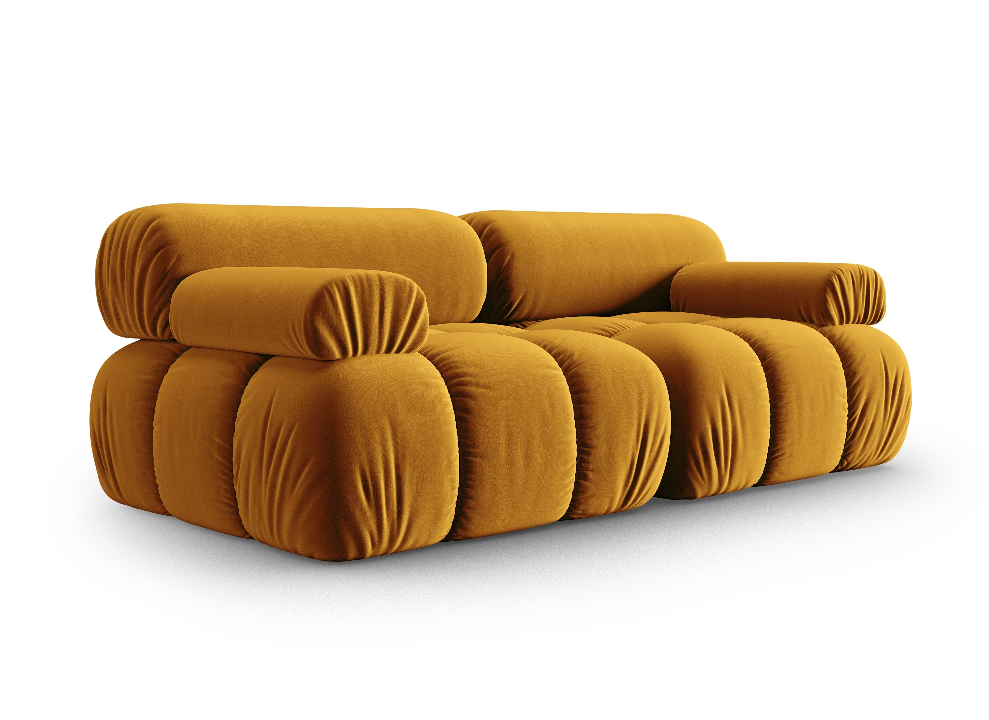 Sofa sametová 2-osobová CORTINA žlutá