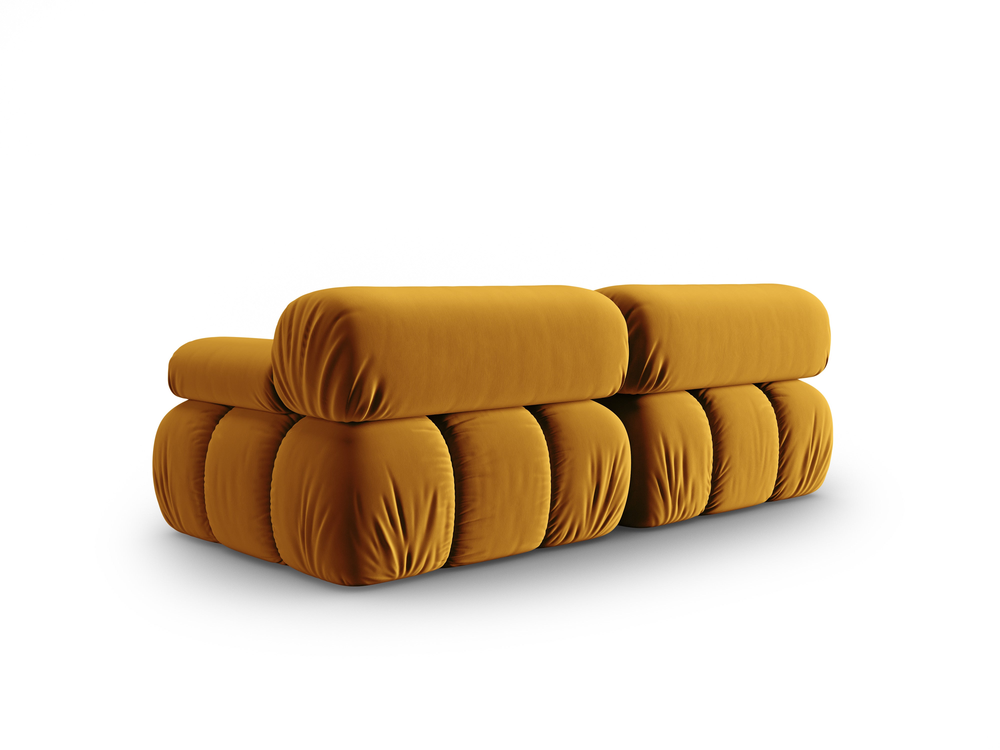 Sofa sametová 2-osobová CORTINA žlutá