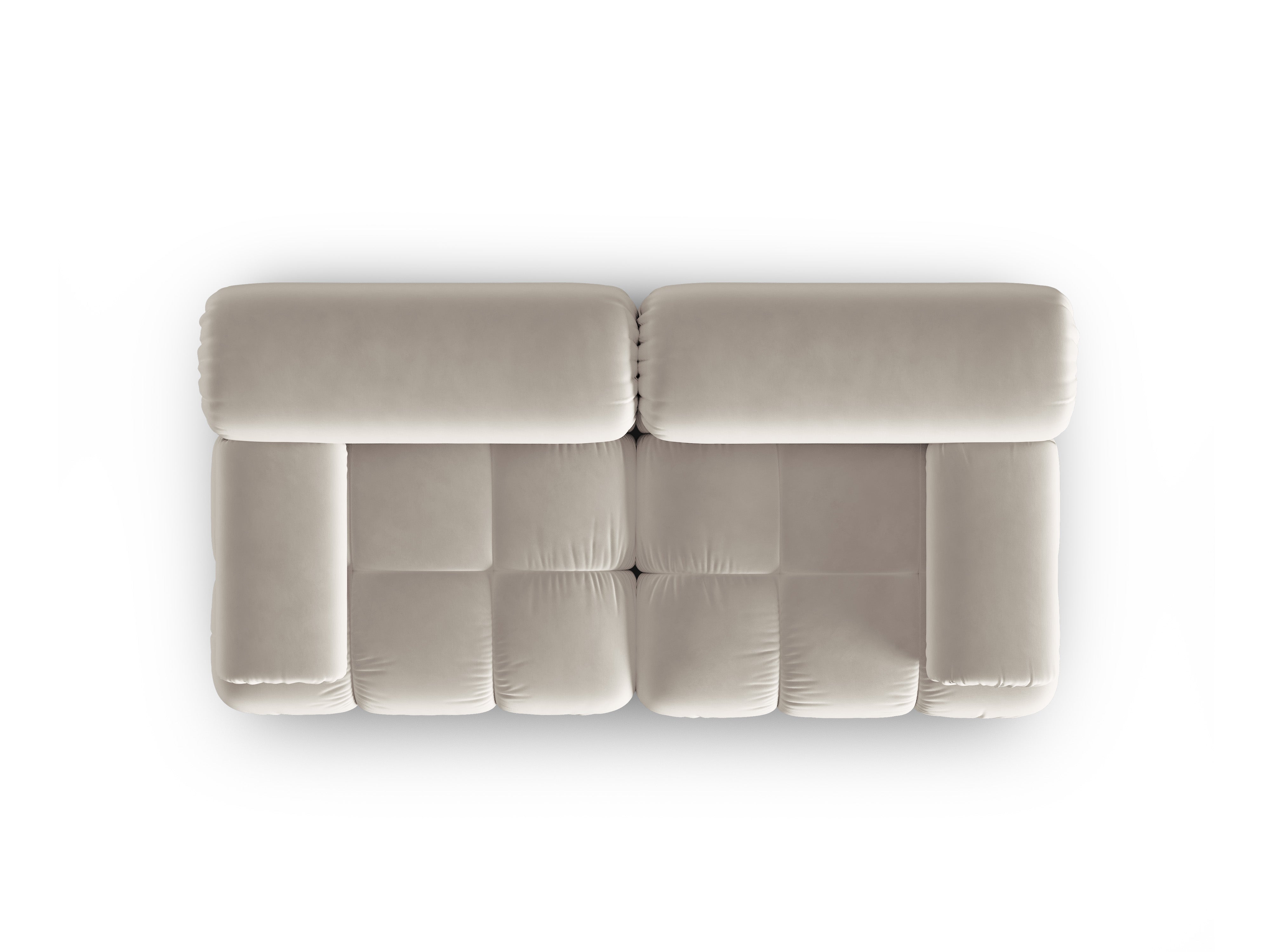 Sofa aksamitna 2-osobowa CORTINA beżowy – Cosmopolitan Design