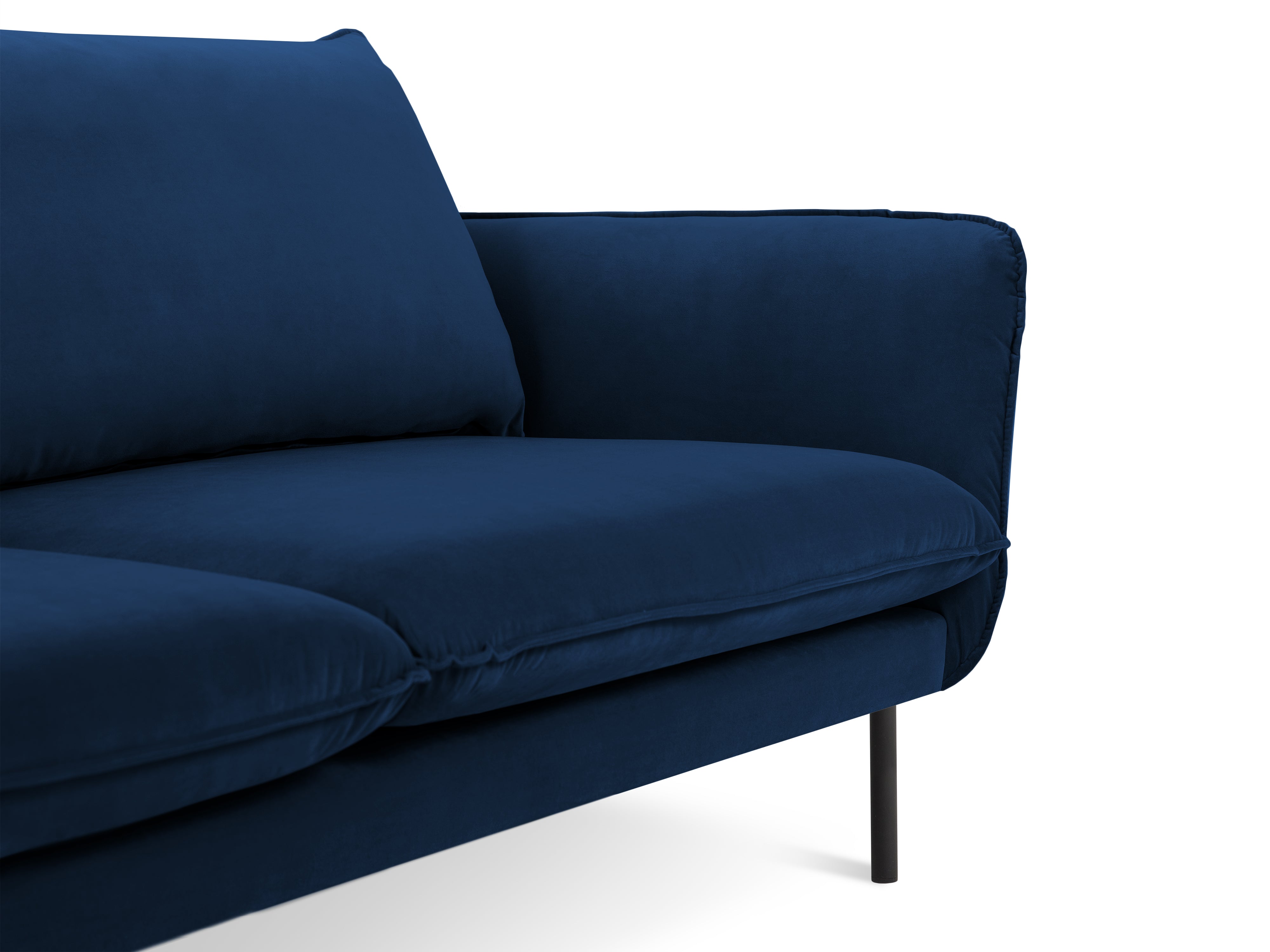 Velvet 2-seater Sofa VIENNA royal blue with black base