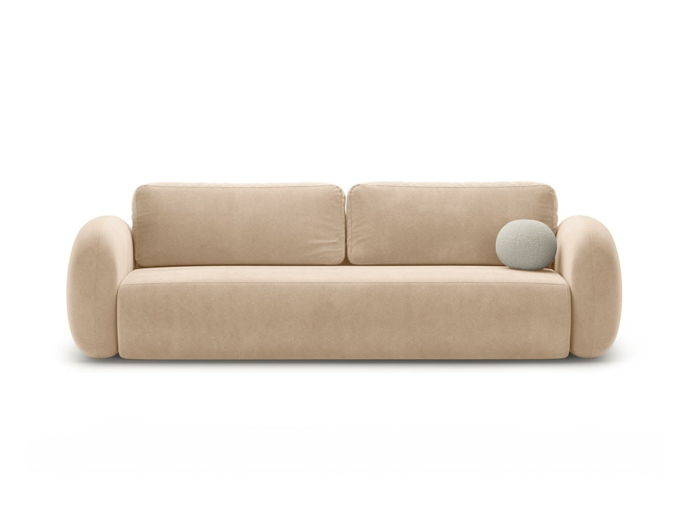 Velvet sofa with sleeping function for 3 people TONALE beige