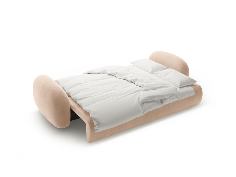 Velvet sofa with sleeping function for 3 people TONALE beige