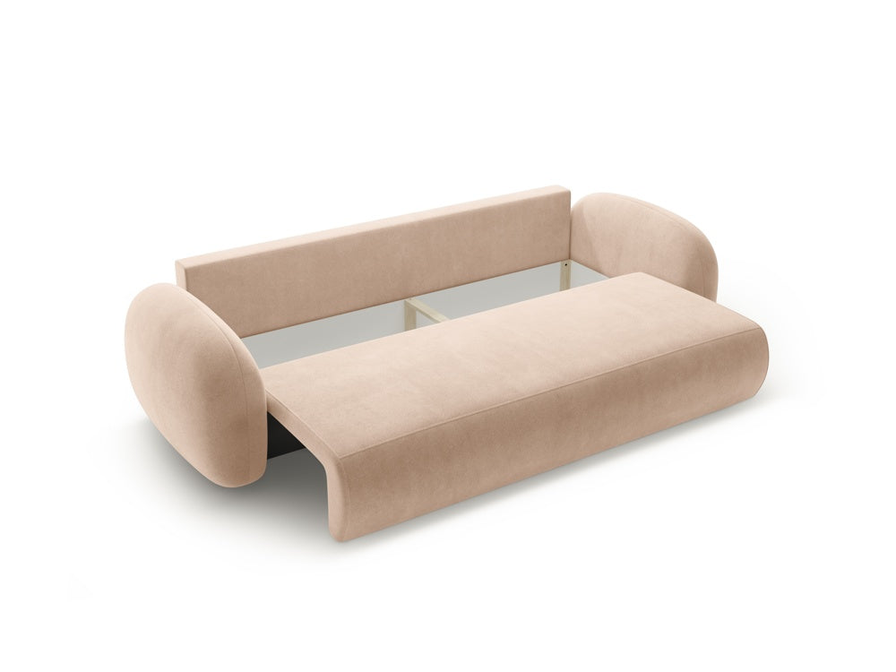 Velvet sofa with sleeping function for 3 people TONALE beige