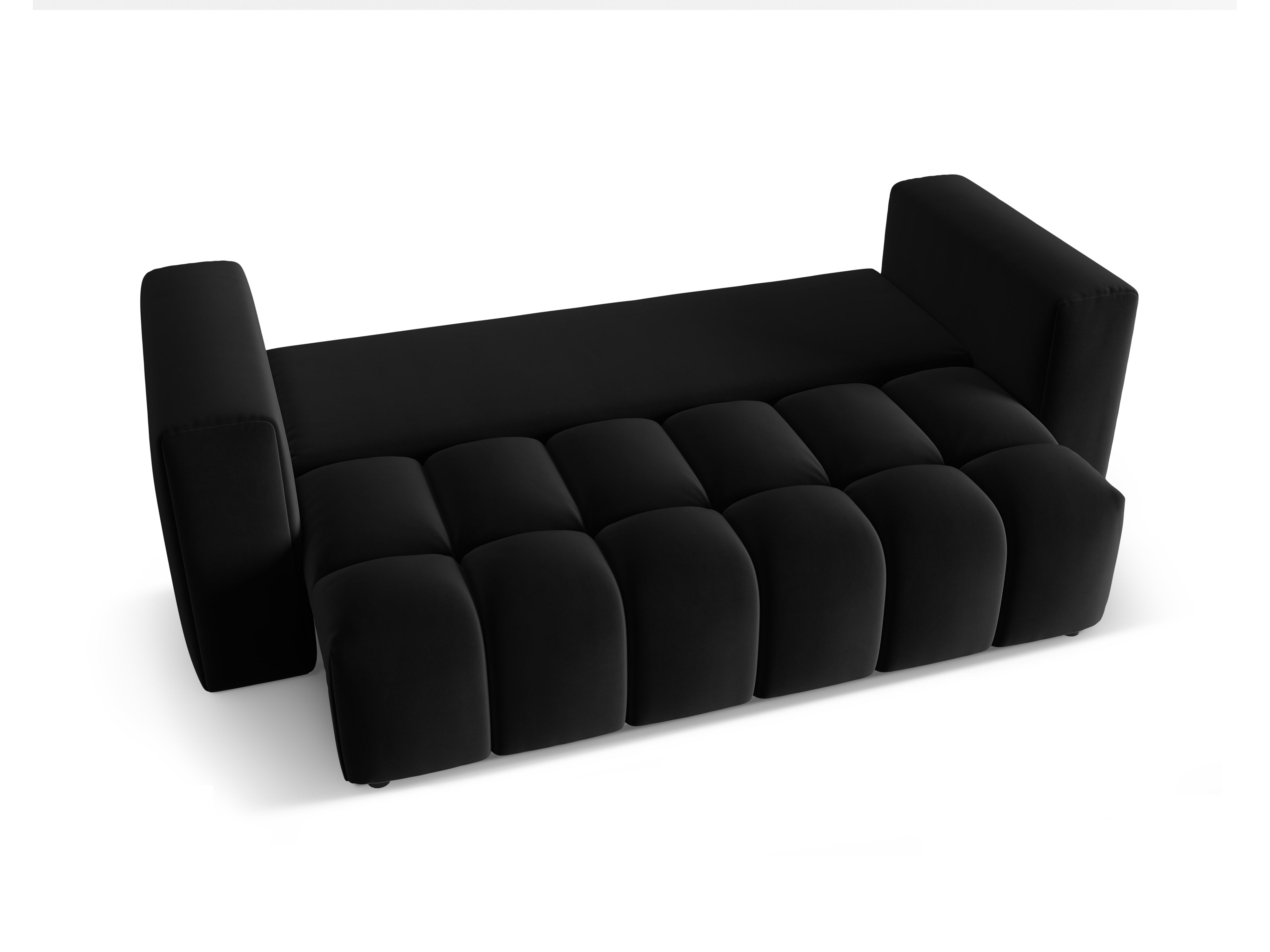 Sofa aksamitna 3-osobowa z funkcją spania VERONA czarny