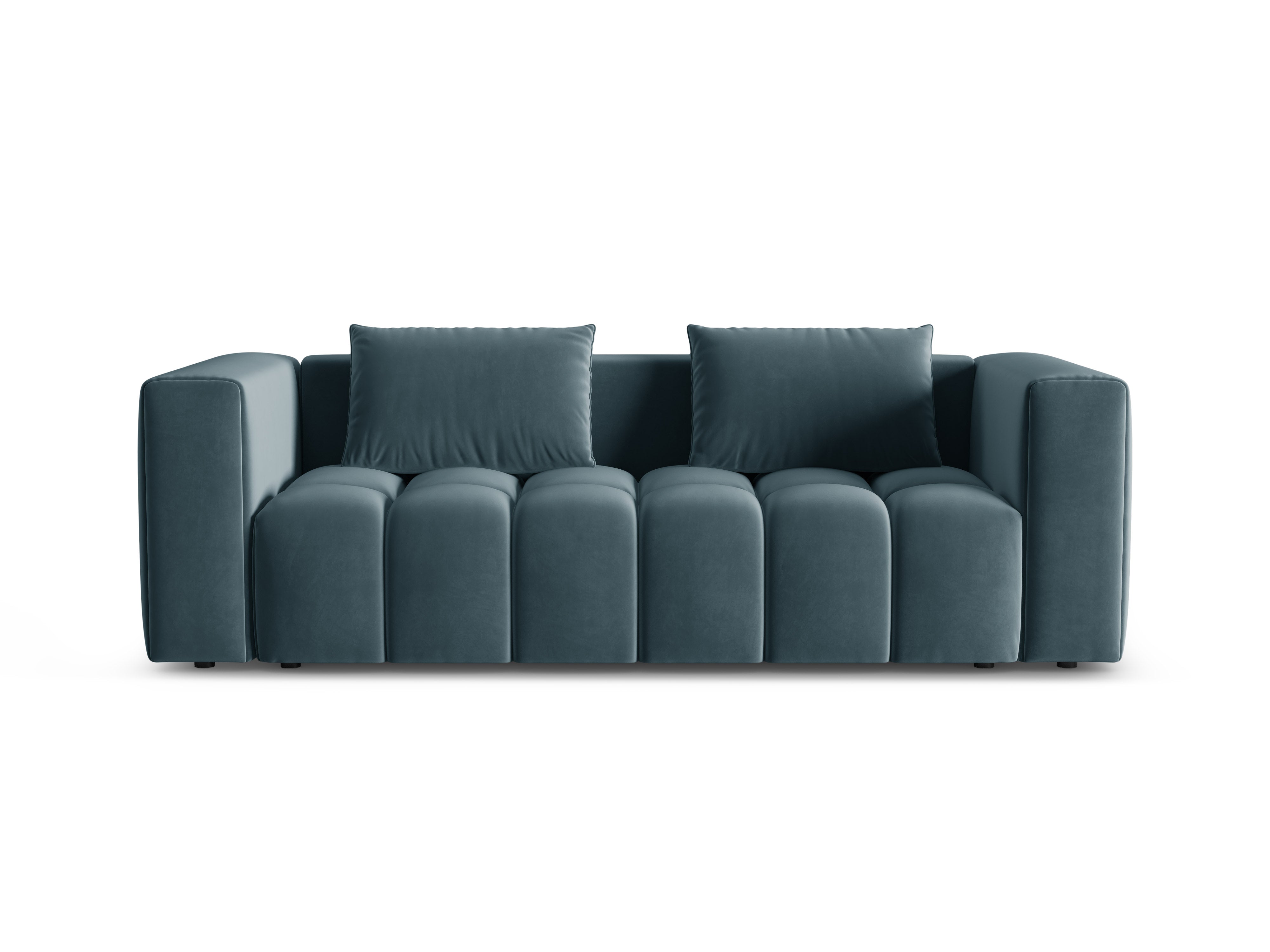 Sofa aksamitna 3-osobowa z funkcją spania VERONA niebieski
