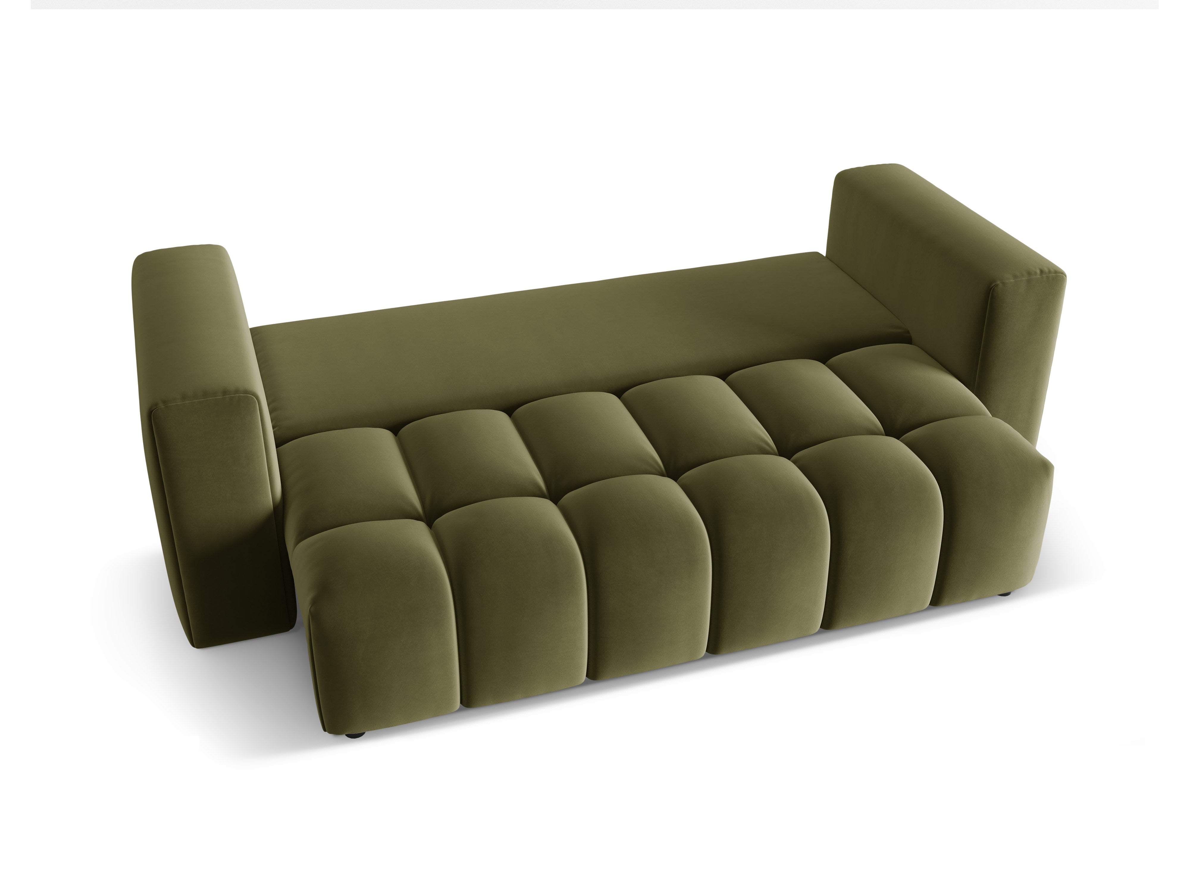 Velvet 3-Seater Sofa with Sleeping Function VERONA Light Green