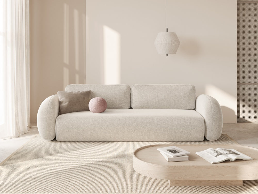Sofa with sleeping function 3-seater TONALE light beige