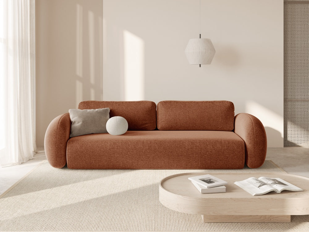Sofa with sleeping function 3-seater TONALE brick