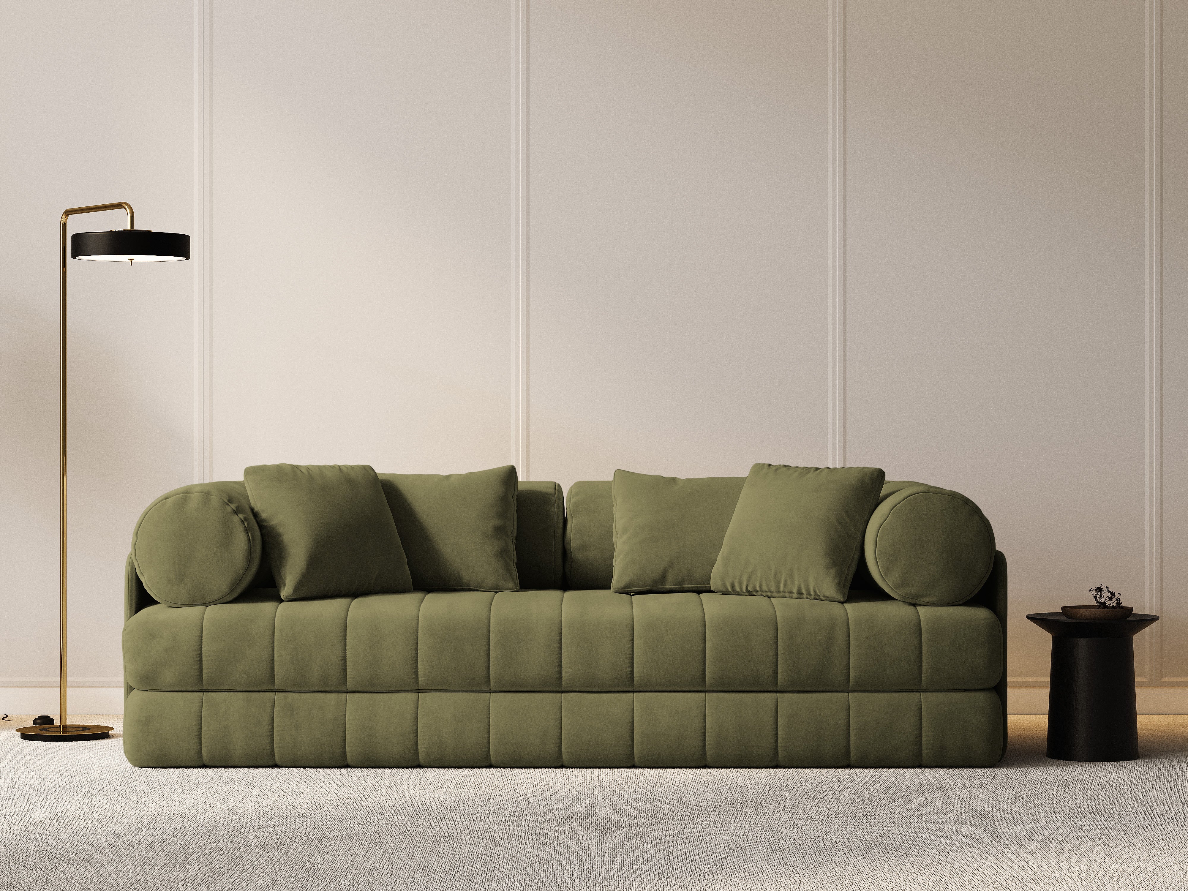 Green 3-Seater Velvet Sofa with Sleeping Function KEMI