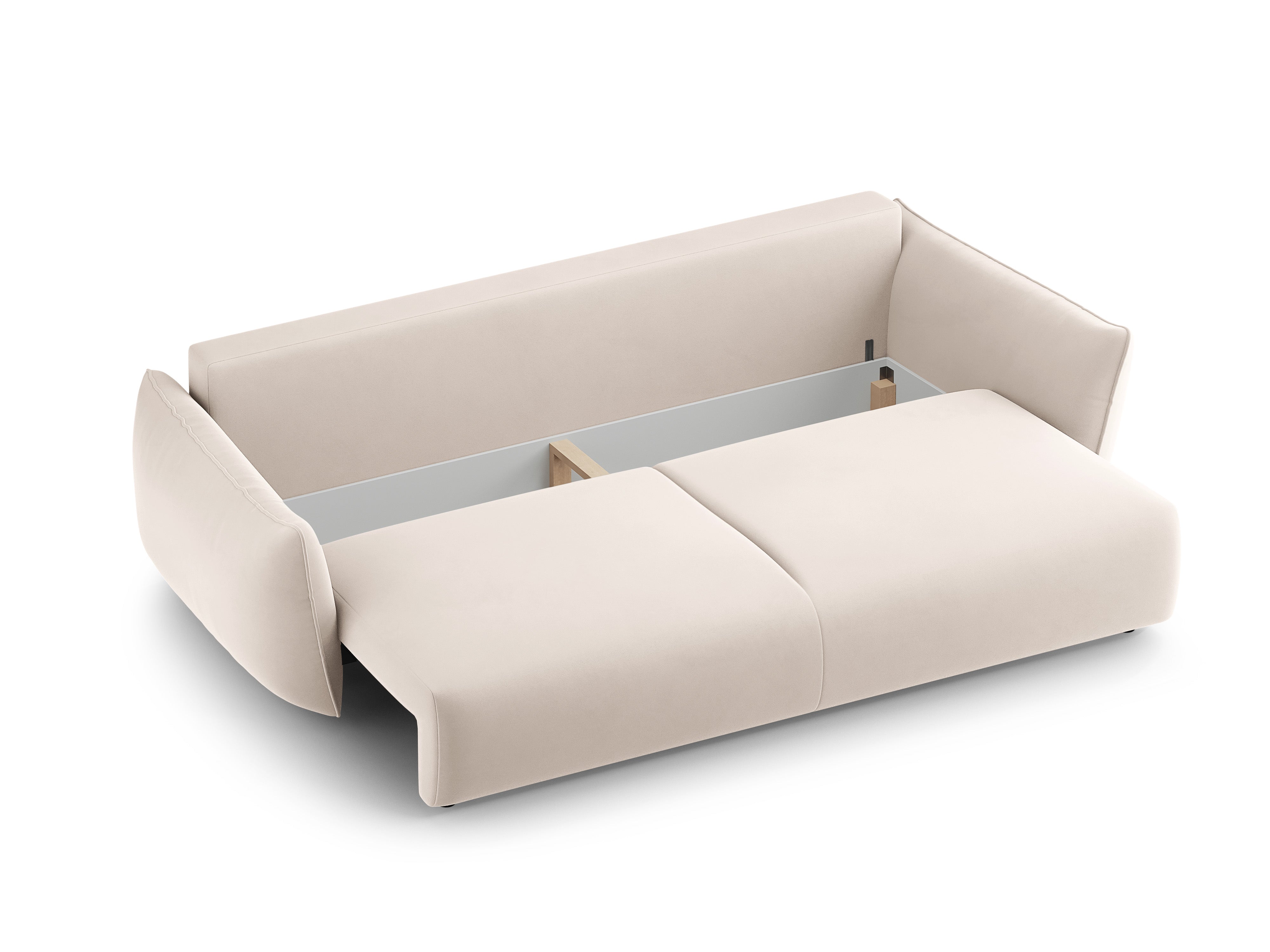 Velvet sofa with sleeping function MATERA beige