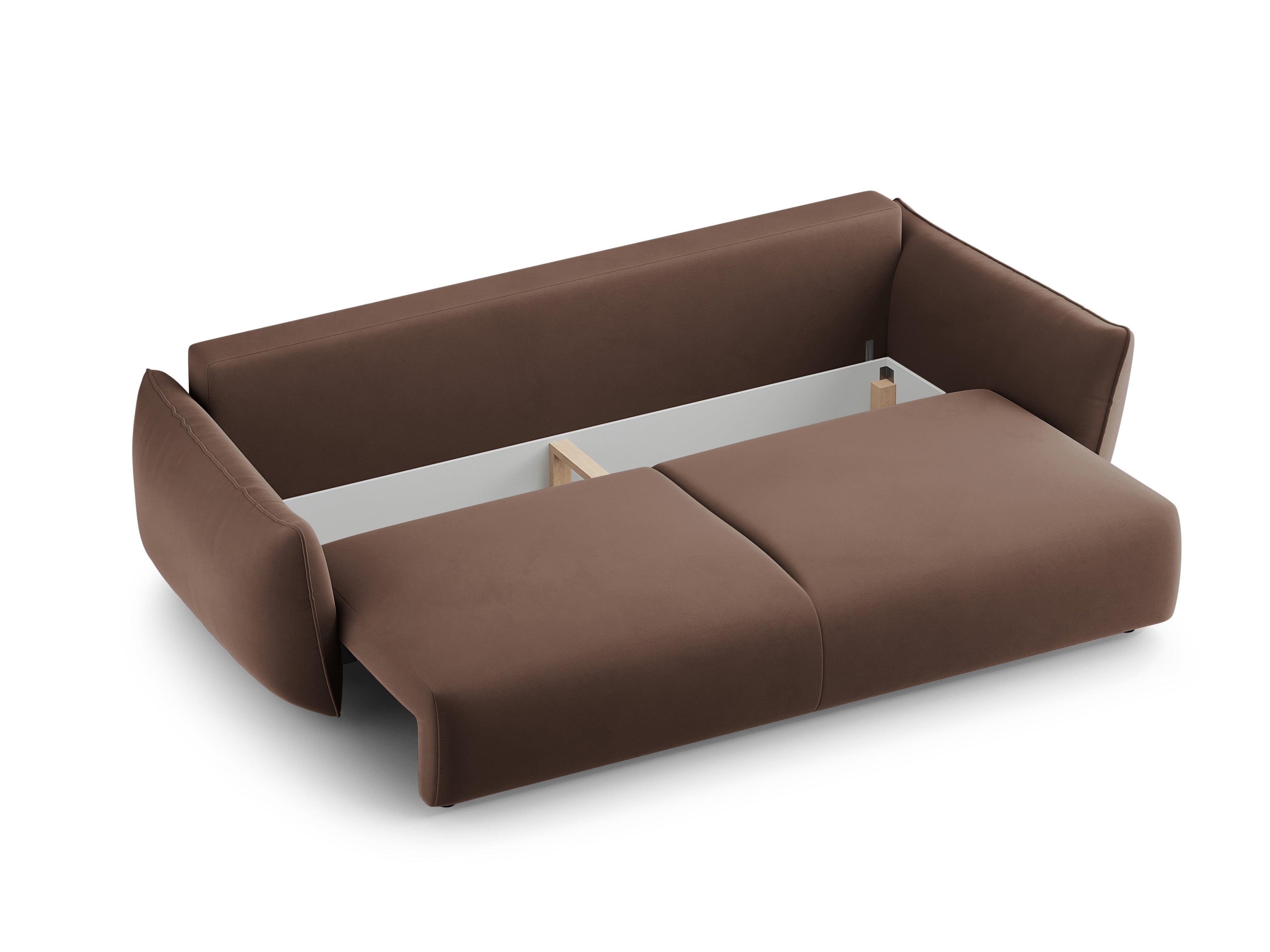 Sofa sametová s funkcí spaní MATERA čokoládová