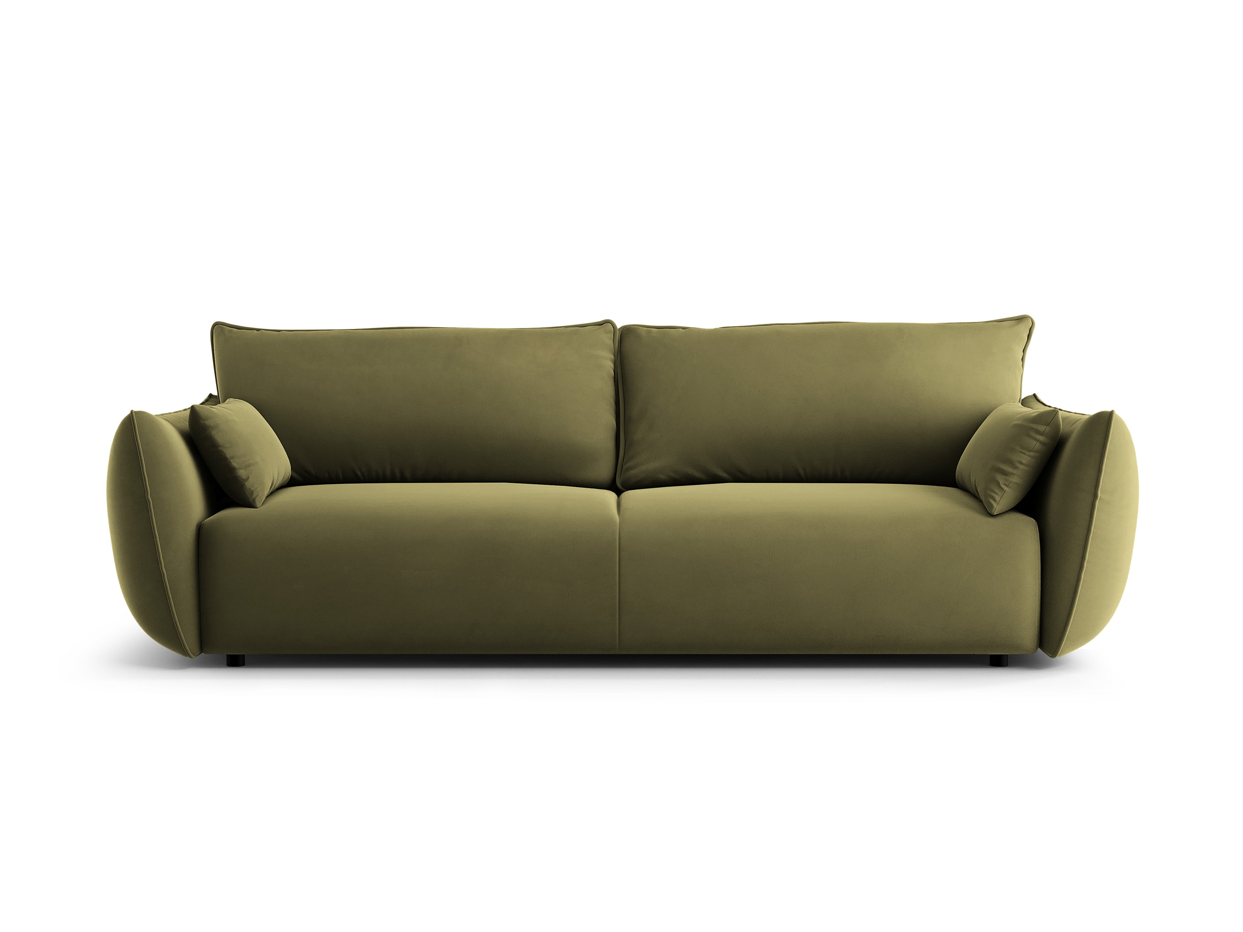 Sofa sametová s funkcí spaní MATERA olivová
