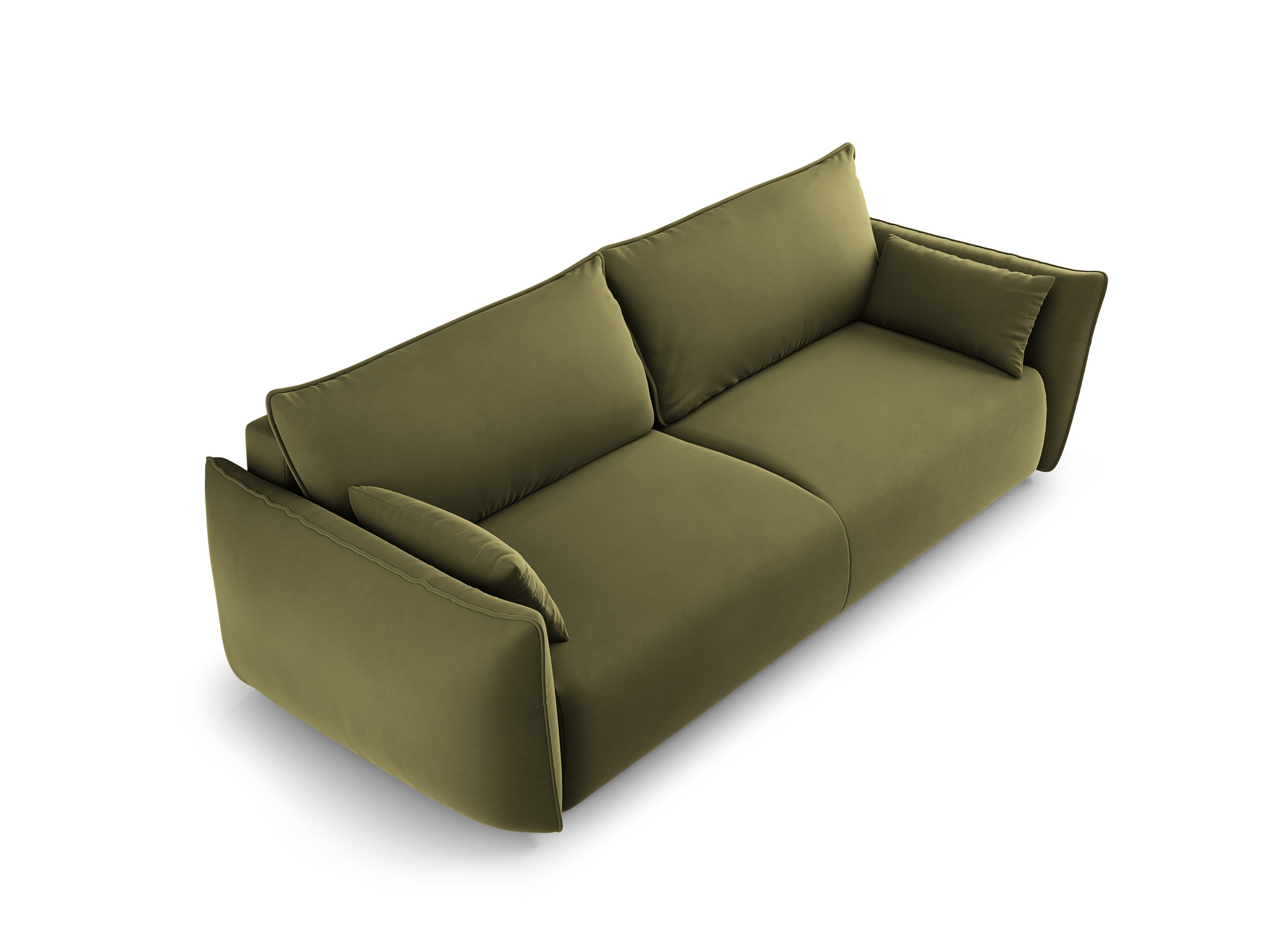 Sofa sametová s funkcí spaní MATERA olivová