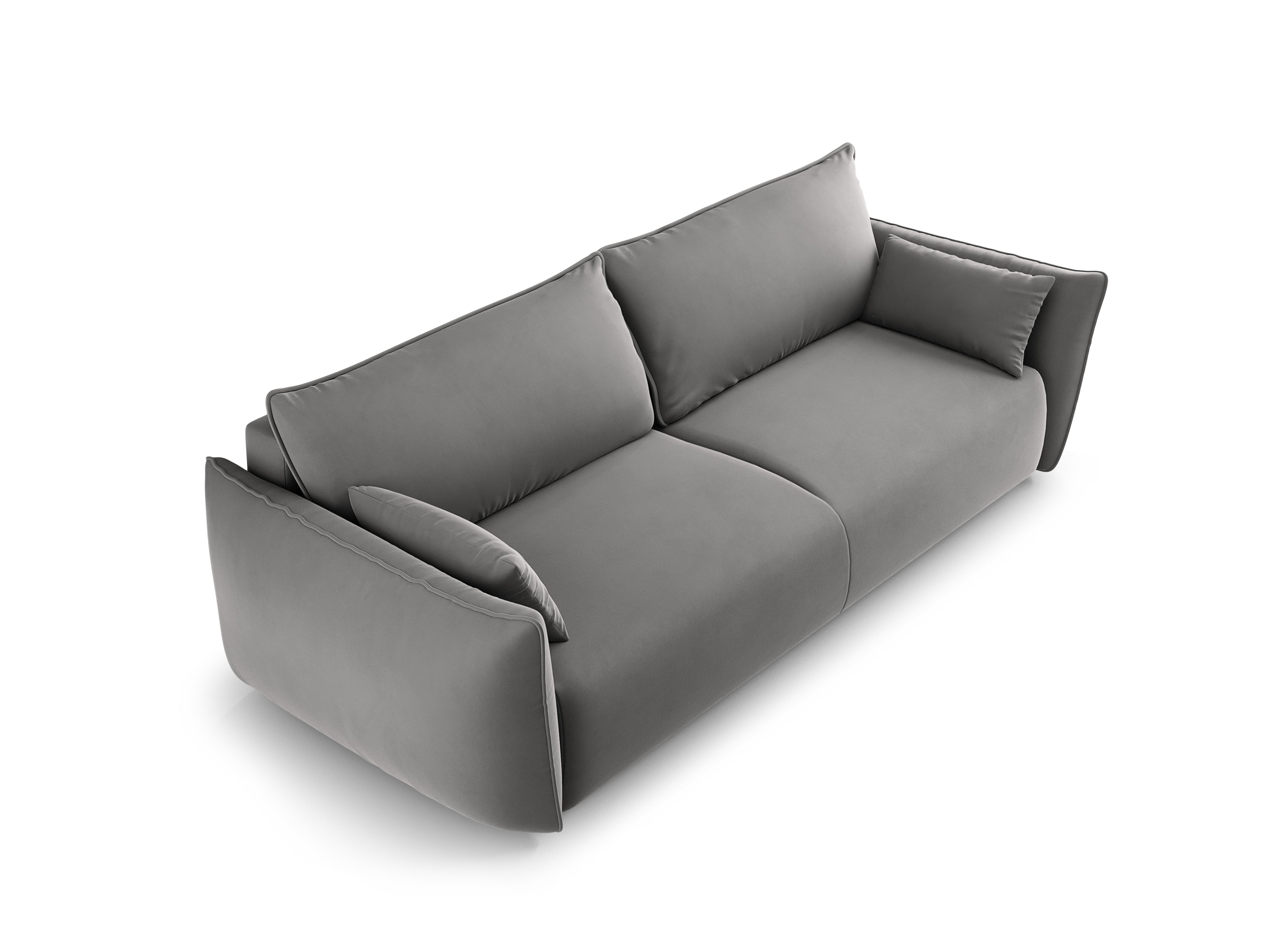 Velvet sofa with a sleeping function MATERA gray