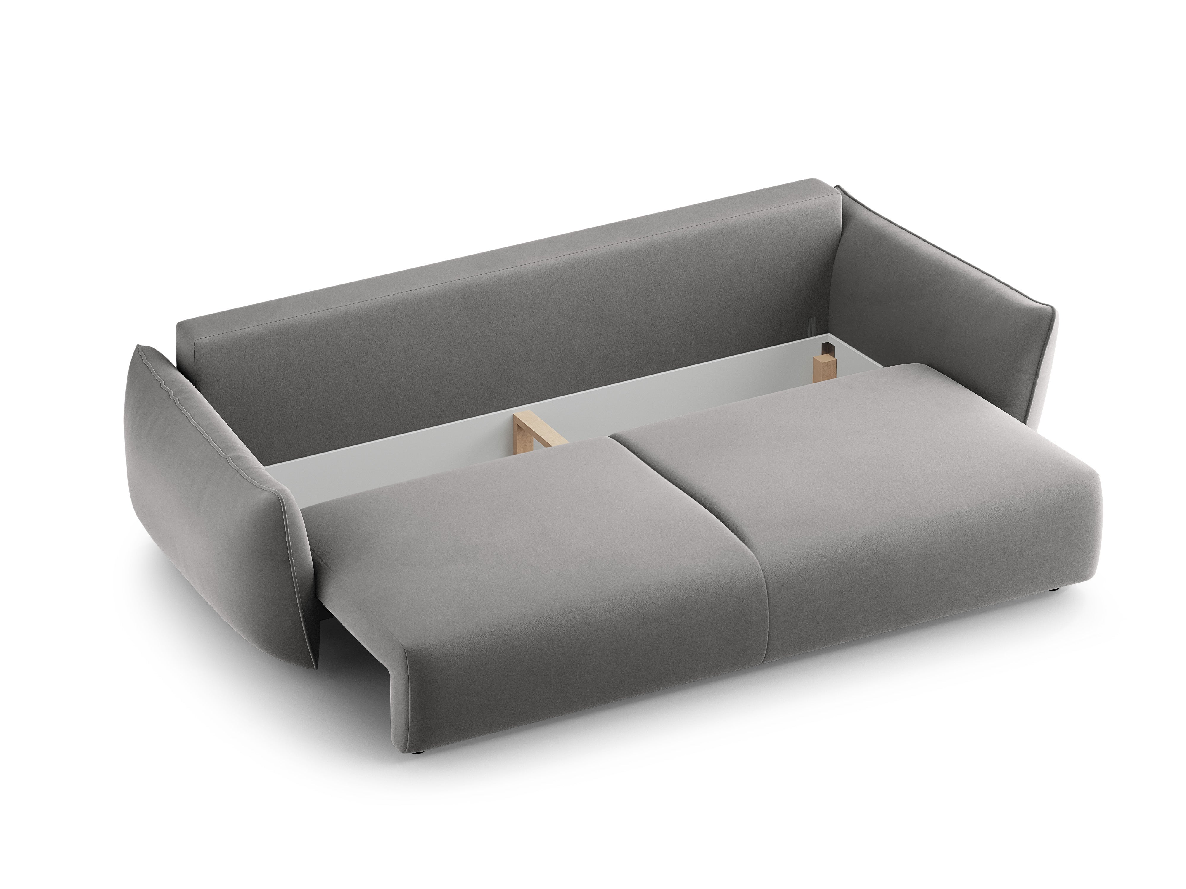 Velvet sofa with a sleeping function MATERA gray