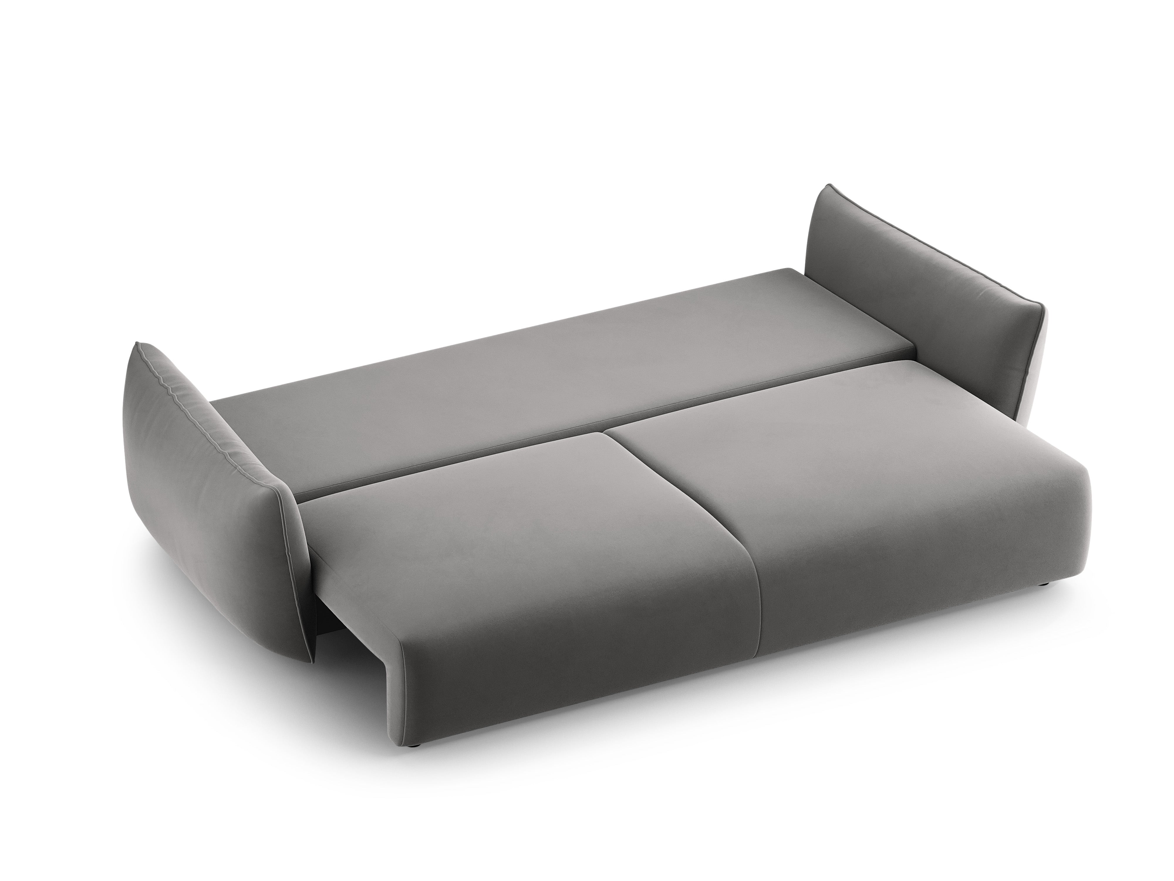 Velvet sofa with a sleeping function MATERA gray