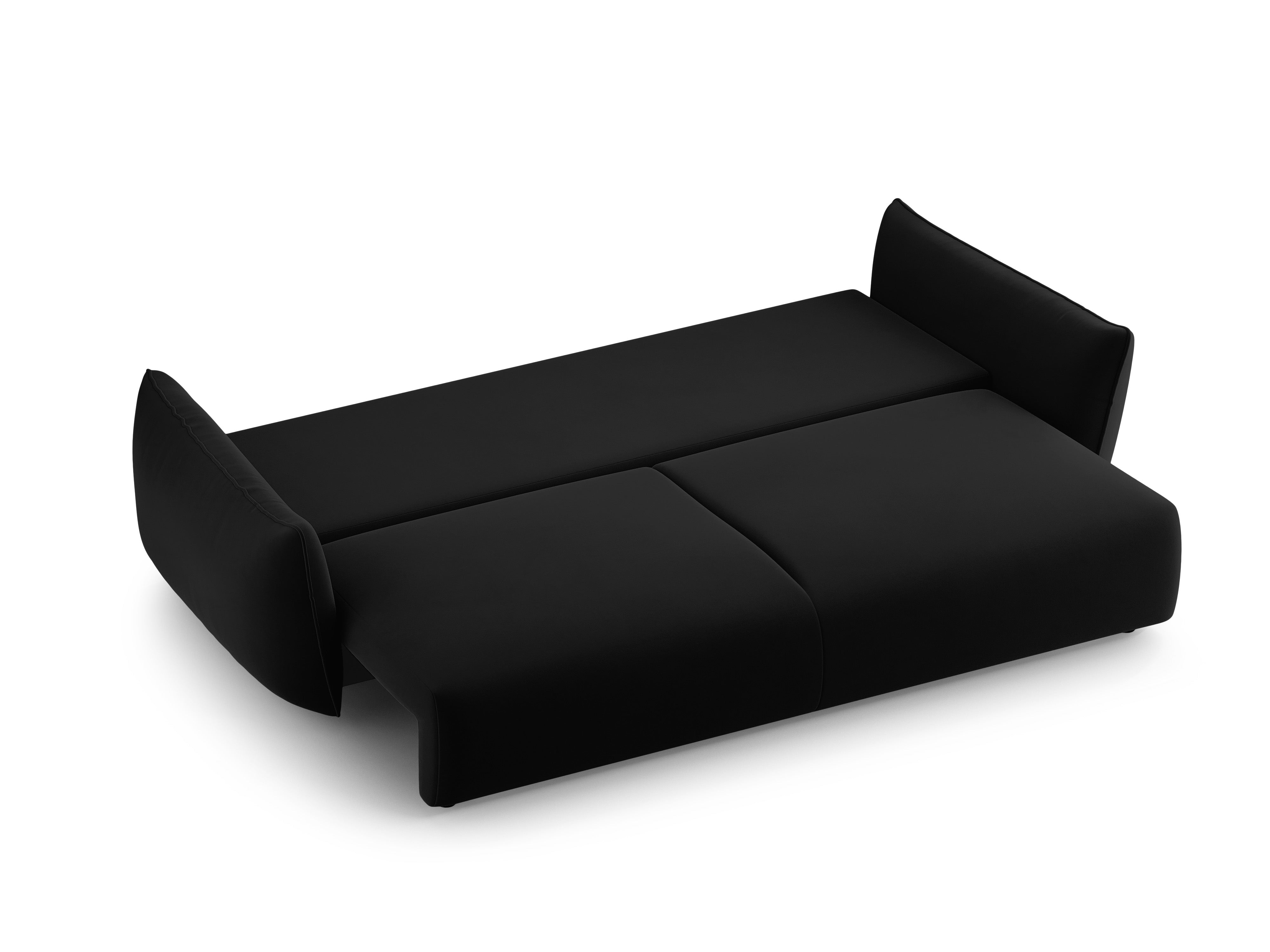 Velvet sofa with sleeping function MATERA black