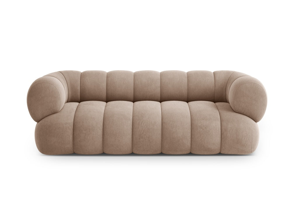3-seater velvet sofa KOGE dark beige