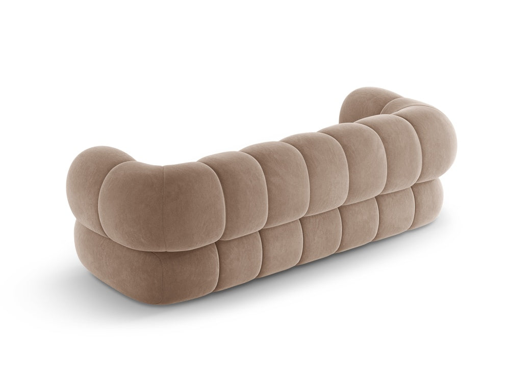 3-seater velvet sofa KOGE dark beige