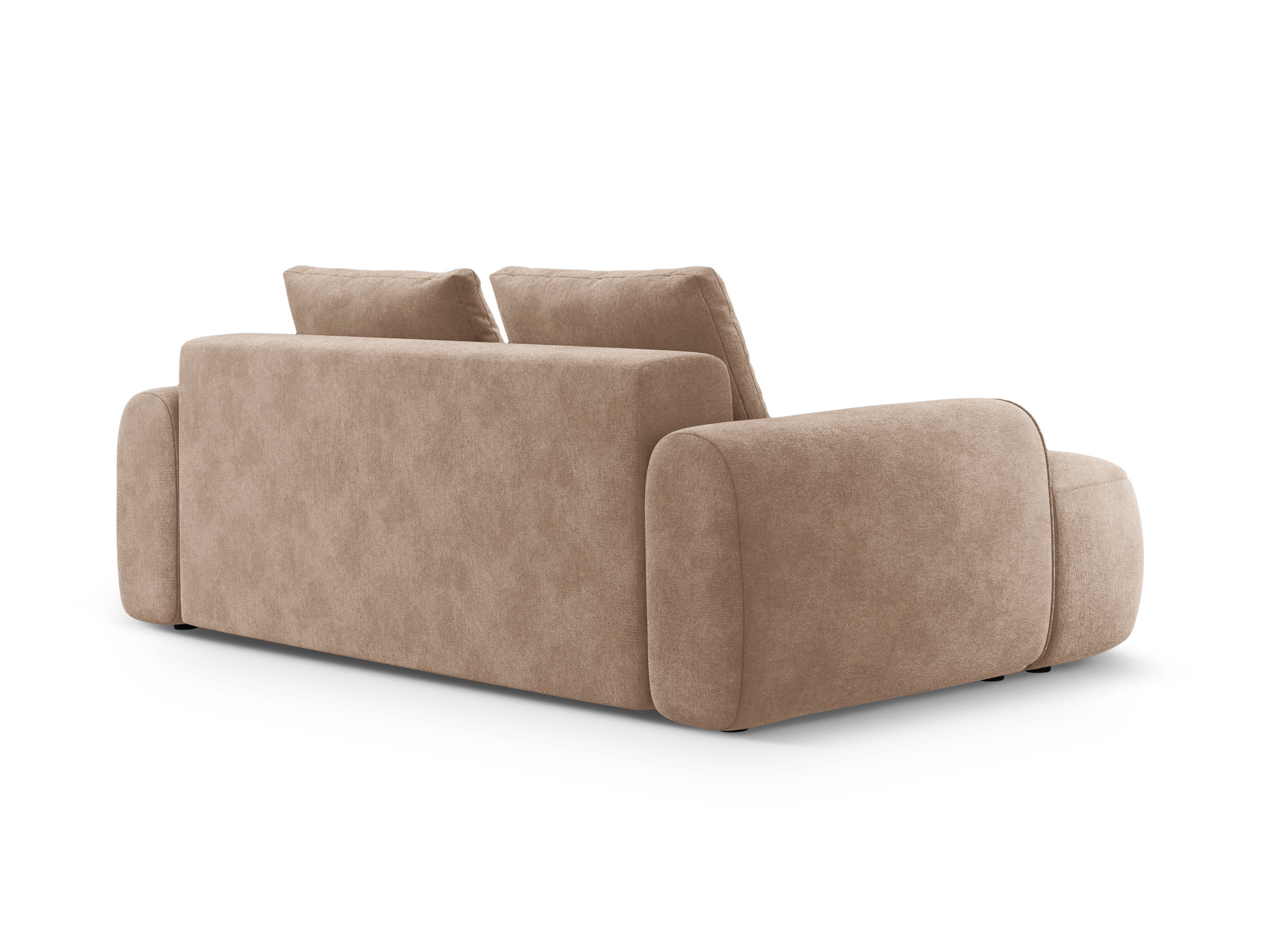 Velvet 3-Seater Sofa LINZ Dark Beige