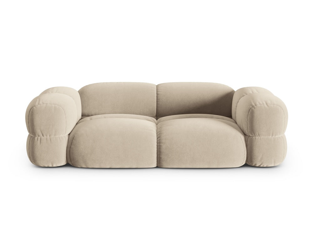 3-seater velvet sofa LORETTO beige