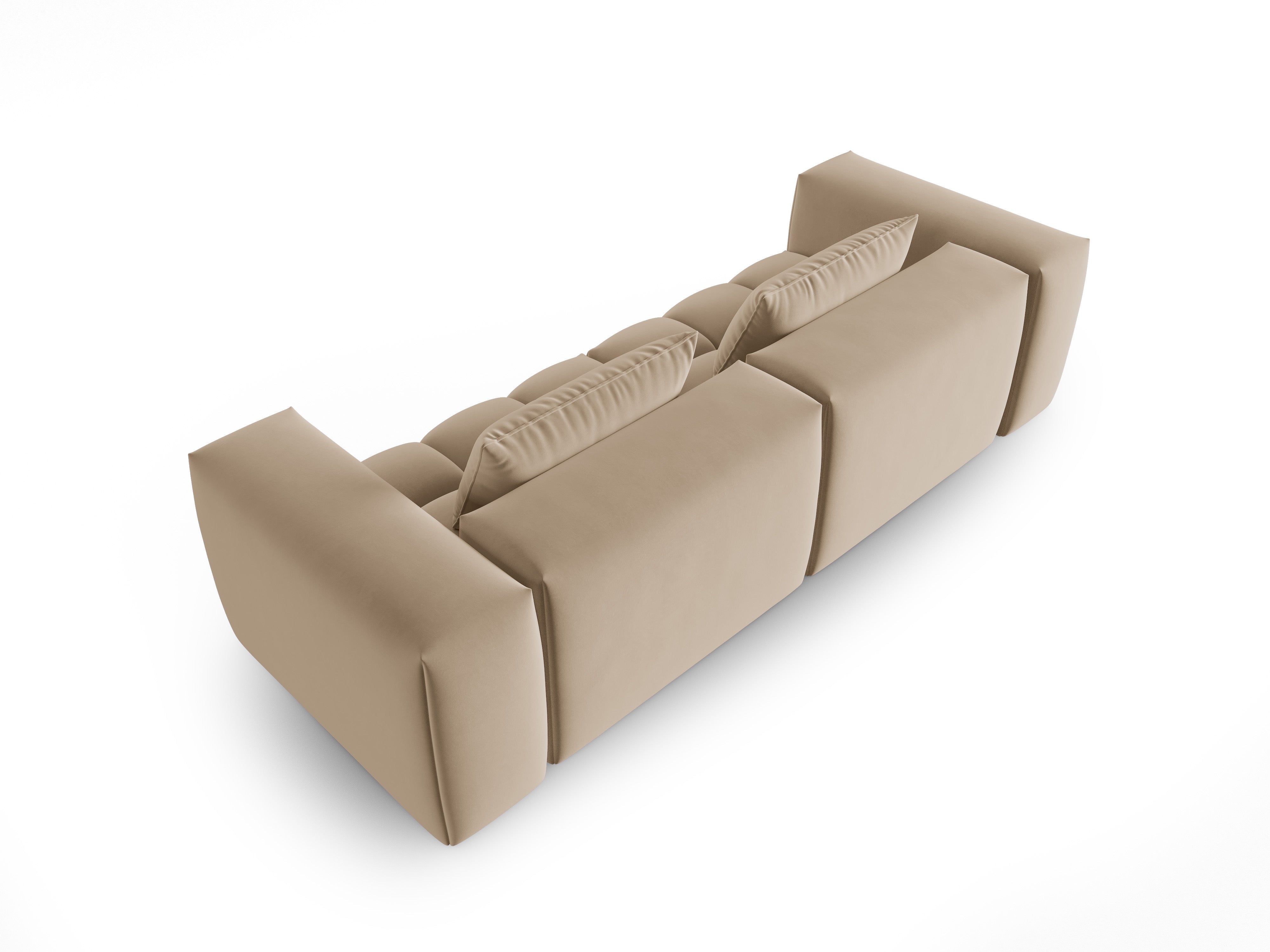 Sofa aksamitna 3-osobowa VERONA piaskowy – Cosmopolitan Design