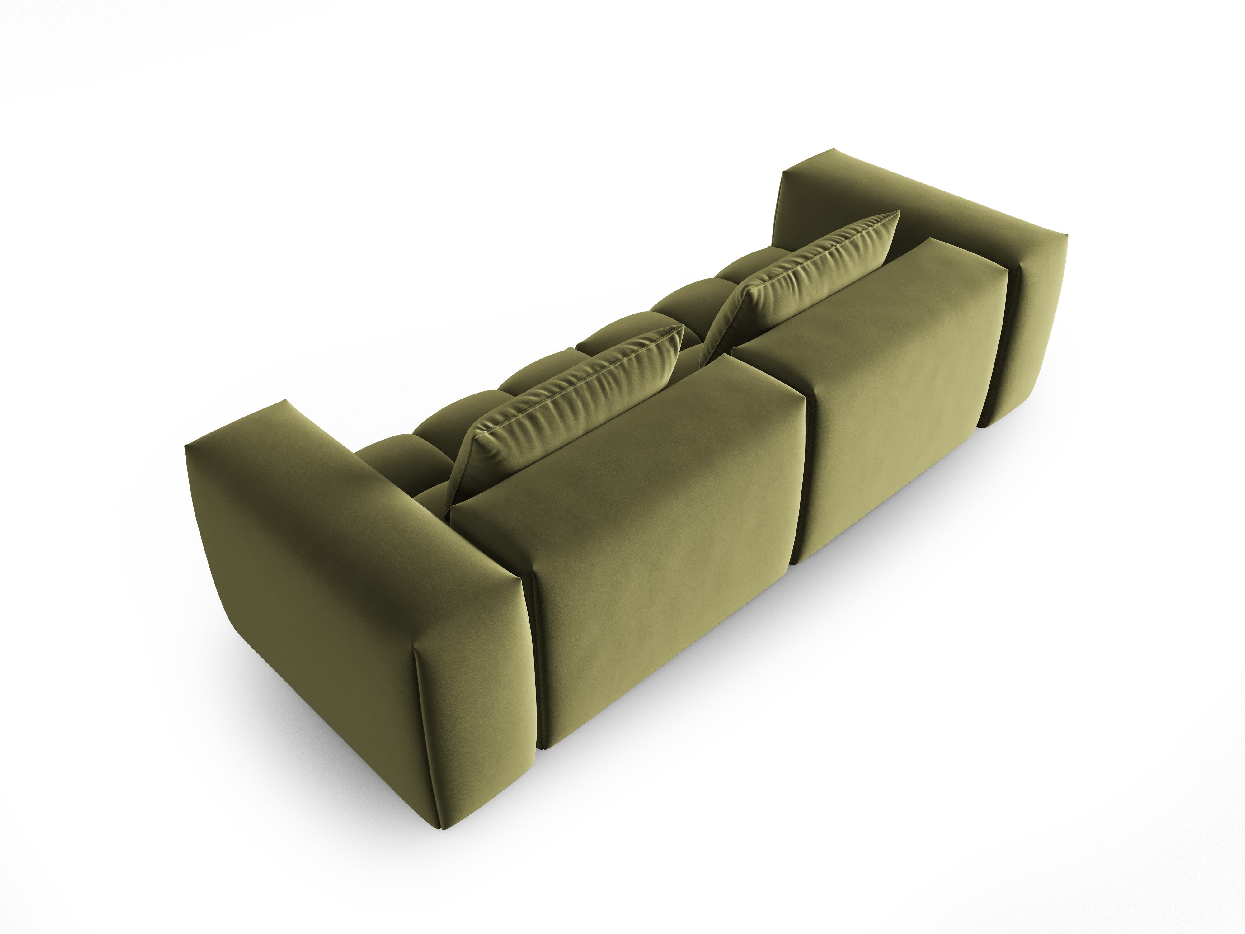 Sofa aksamitna 3-osobowa VERONA jasny zielony – Cosmopolitan Design
