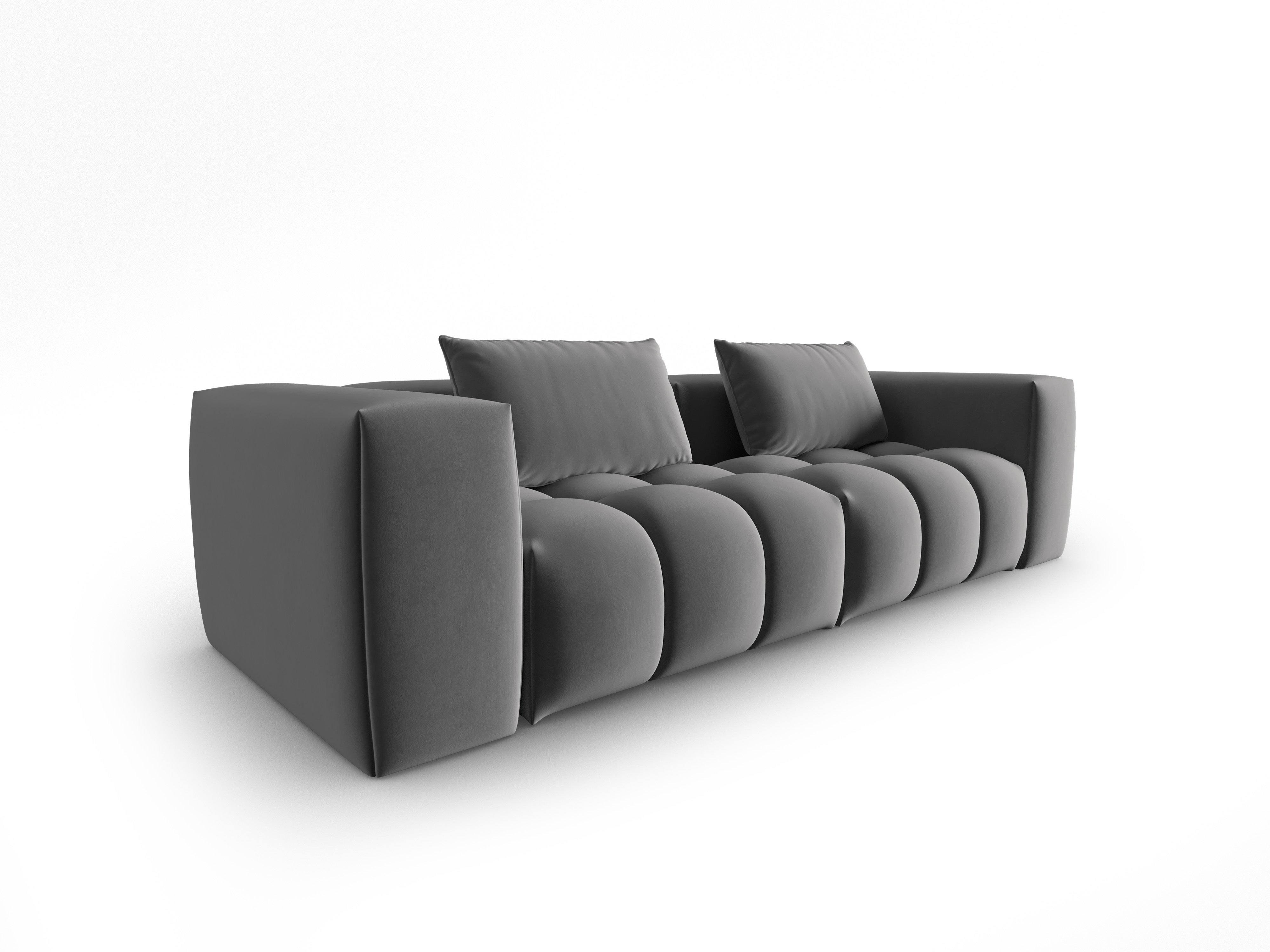 Sofa sametová 3-osobová VERONA šedá