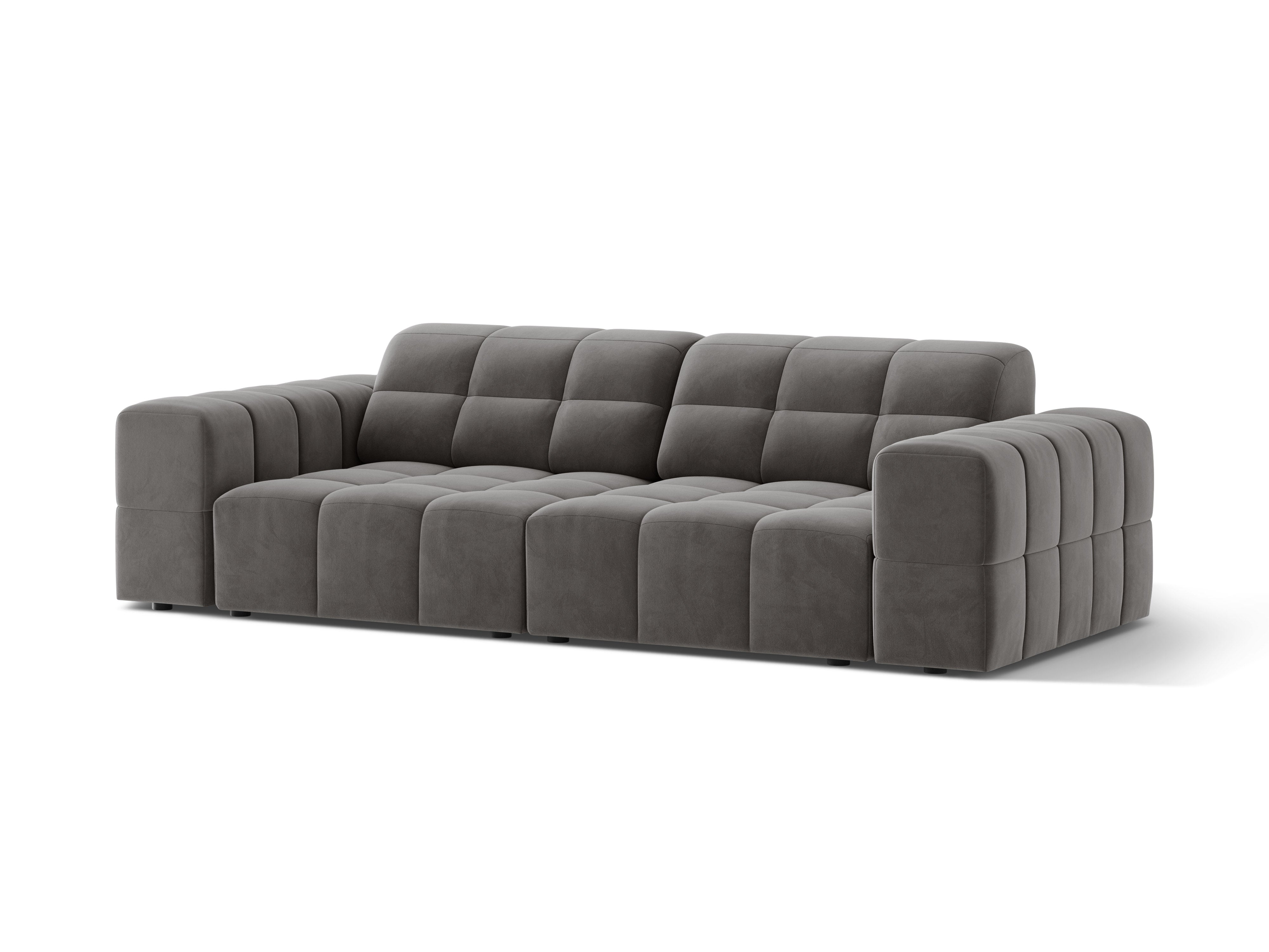 Sofa sametová 3-osobová CHICAGO šedá