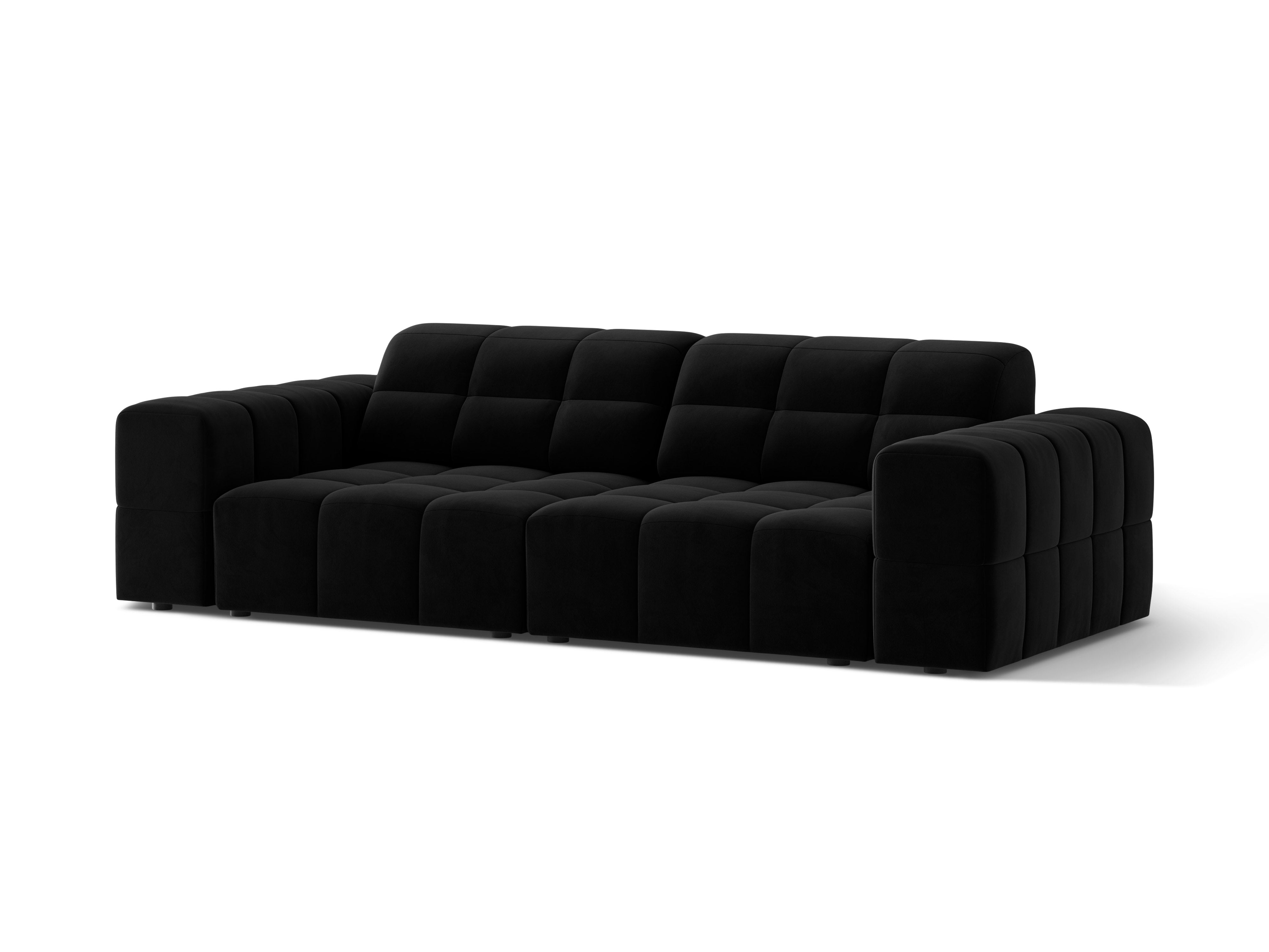 Sofa sametová 3-osobová CHICAGO černá