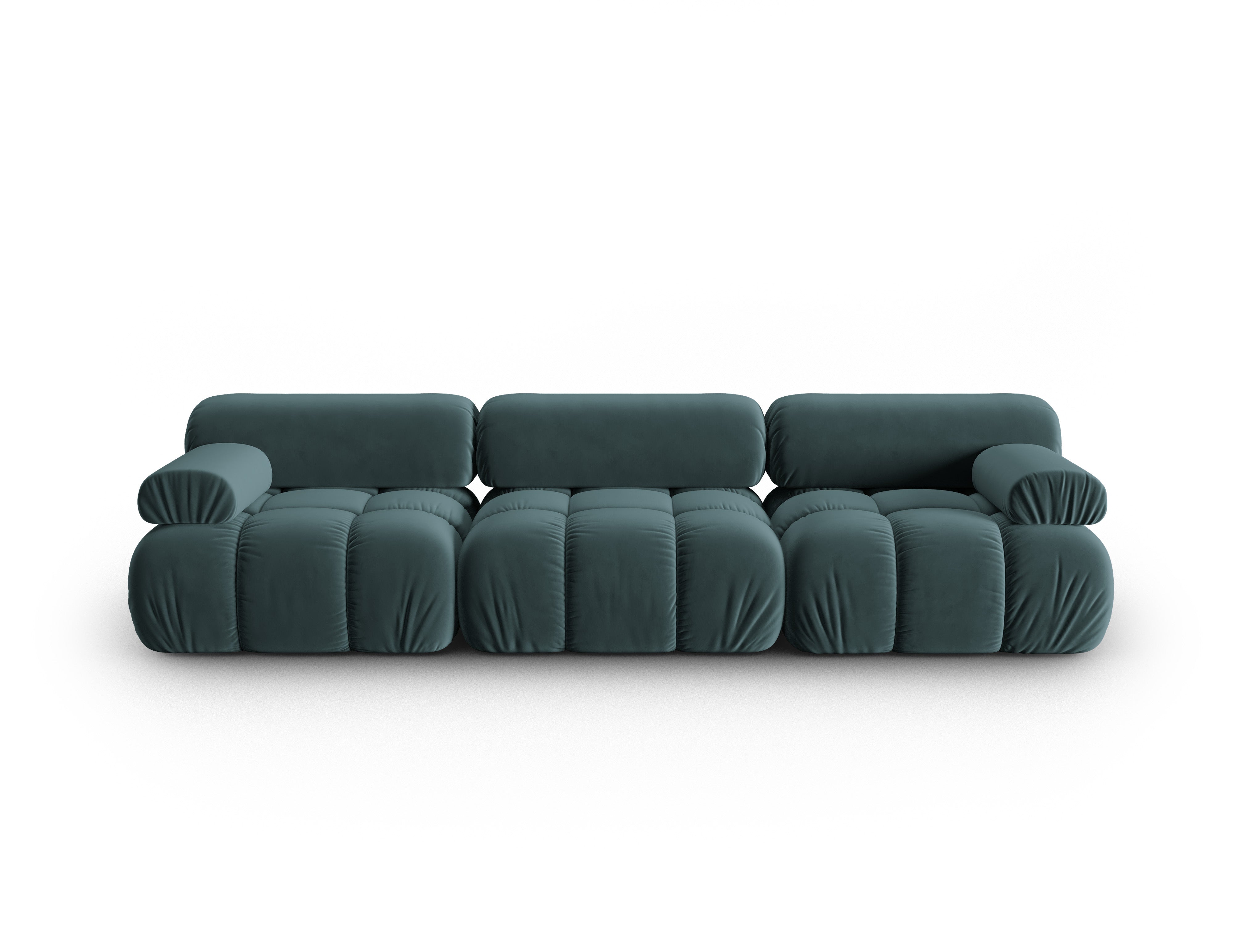 Sofa sametová 3-osobová CORTINA tyrkysová