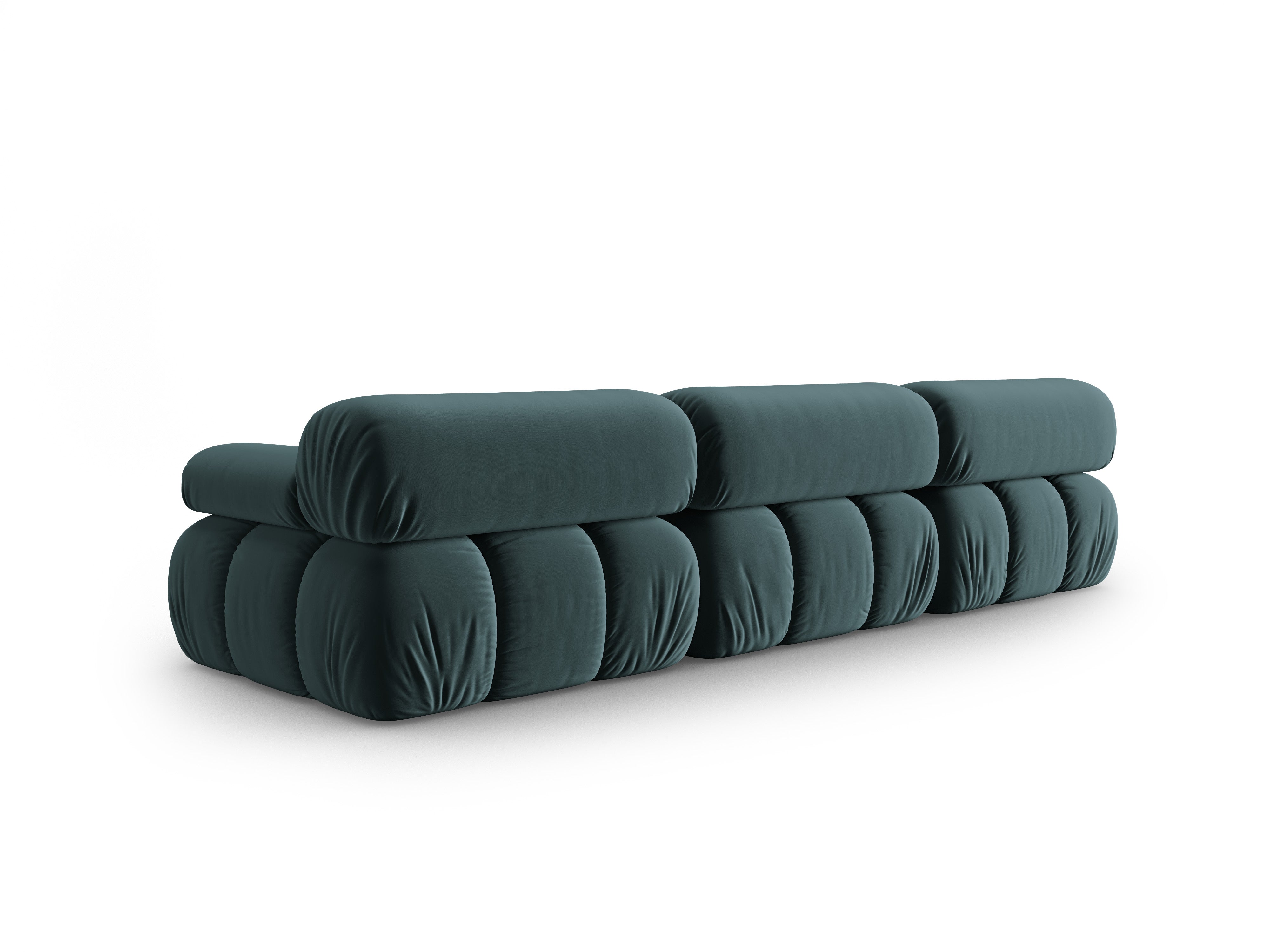 Sofa sametová 3-osobová CORTINA tyrkysová